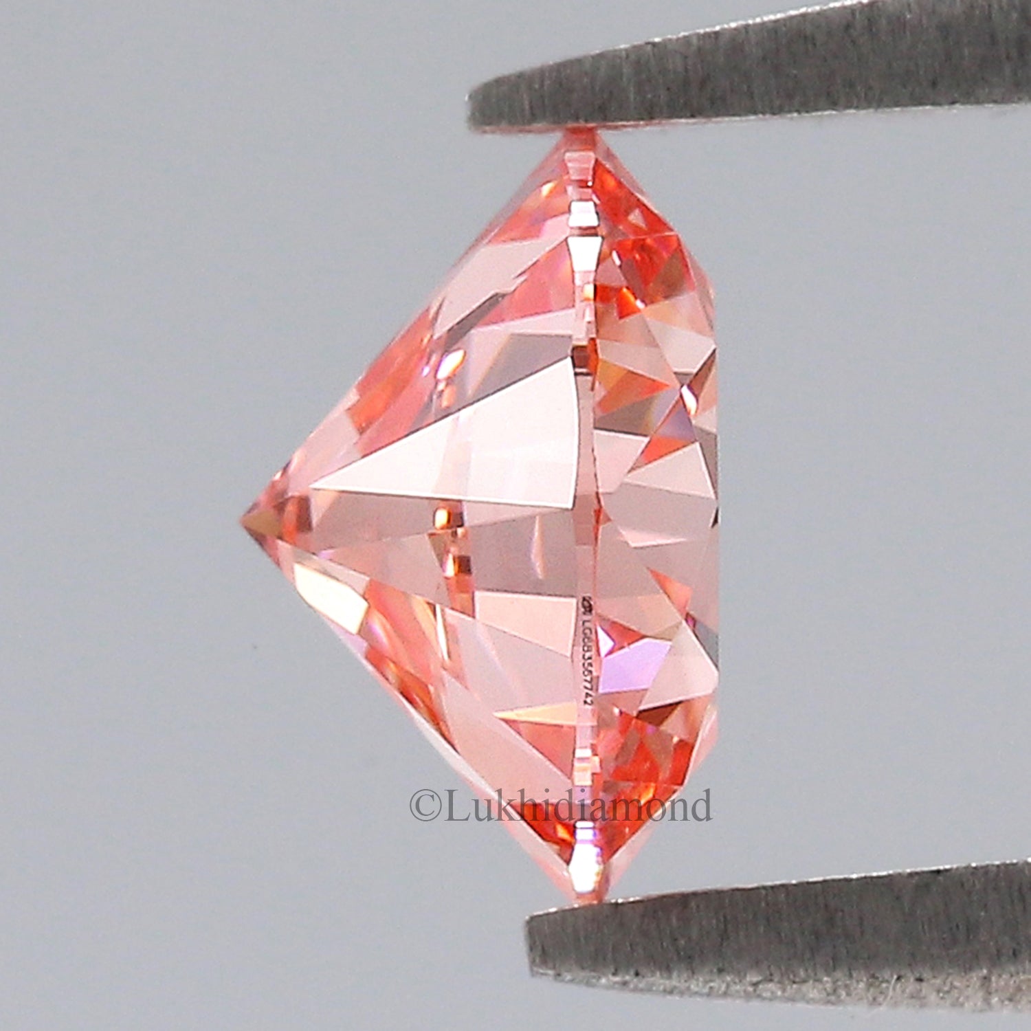 1.09 CT IGI Certified Round Brilliant Cut Fancy Intense Pink Color VS2 Clarity Diamond Lab Grown Diamond Lab Created Round CVD Diamond L3293