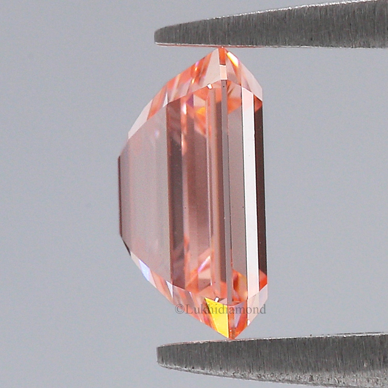 1.41 CT IGI Certified Emerald Cut Fancy Vivid Pink Color Diamond VS1 Clarity Diamond Lab Grown Diamond Lab Created Emerald CVD Diamond L3417