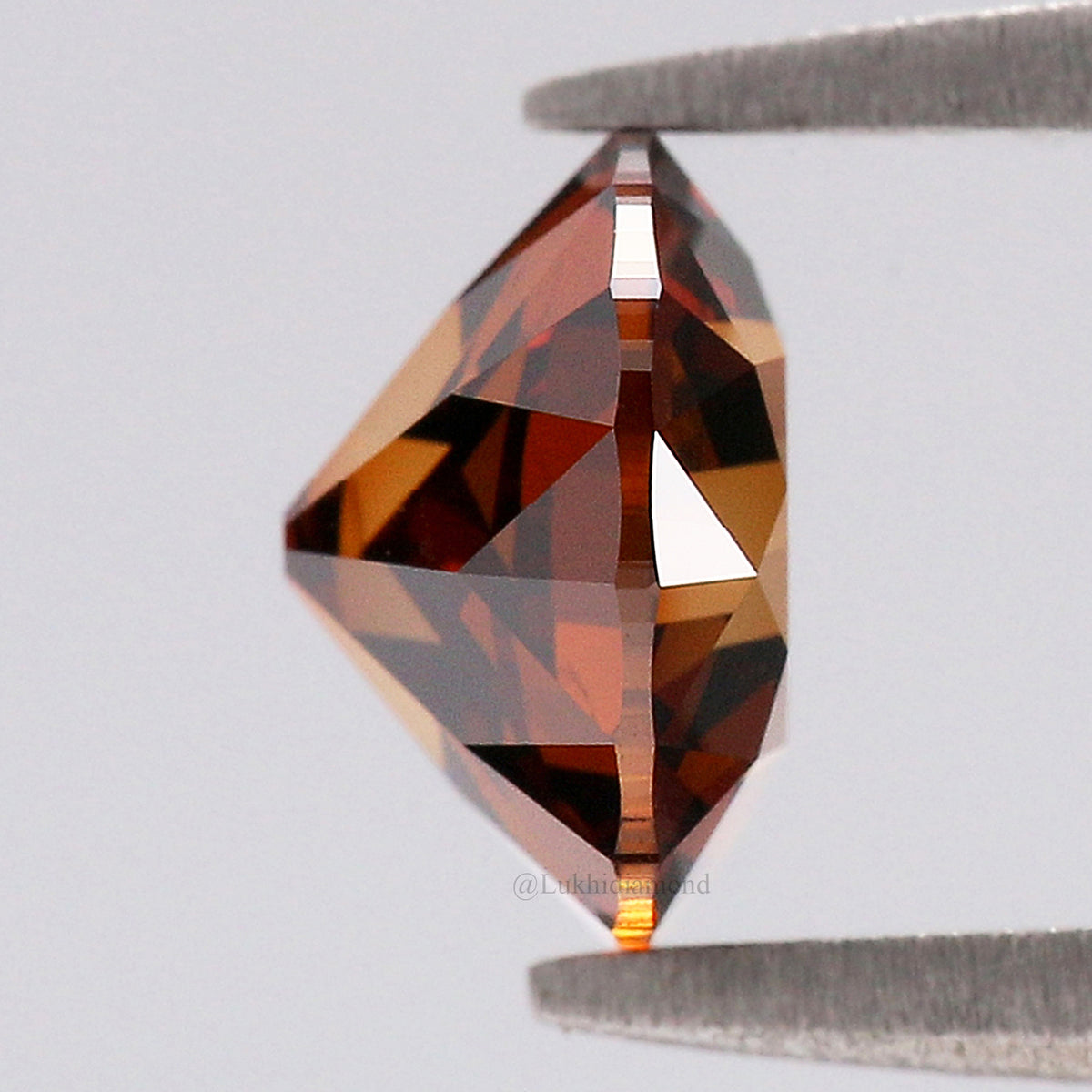 1.56 CT IGI Certified Round Old European Cut Diamond Fancy Deep Orange Color VS1 Clarity Lab Grown Diamond Lab Created Lab Diamond L3663