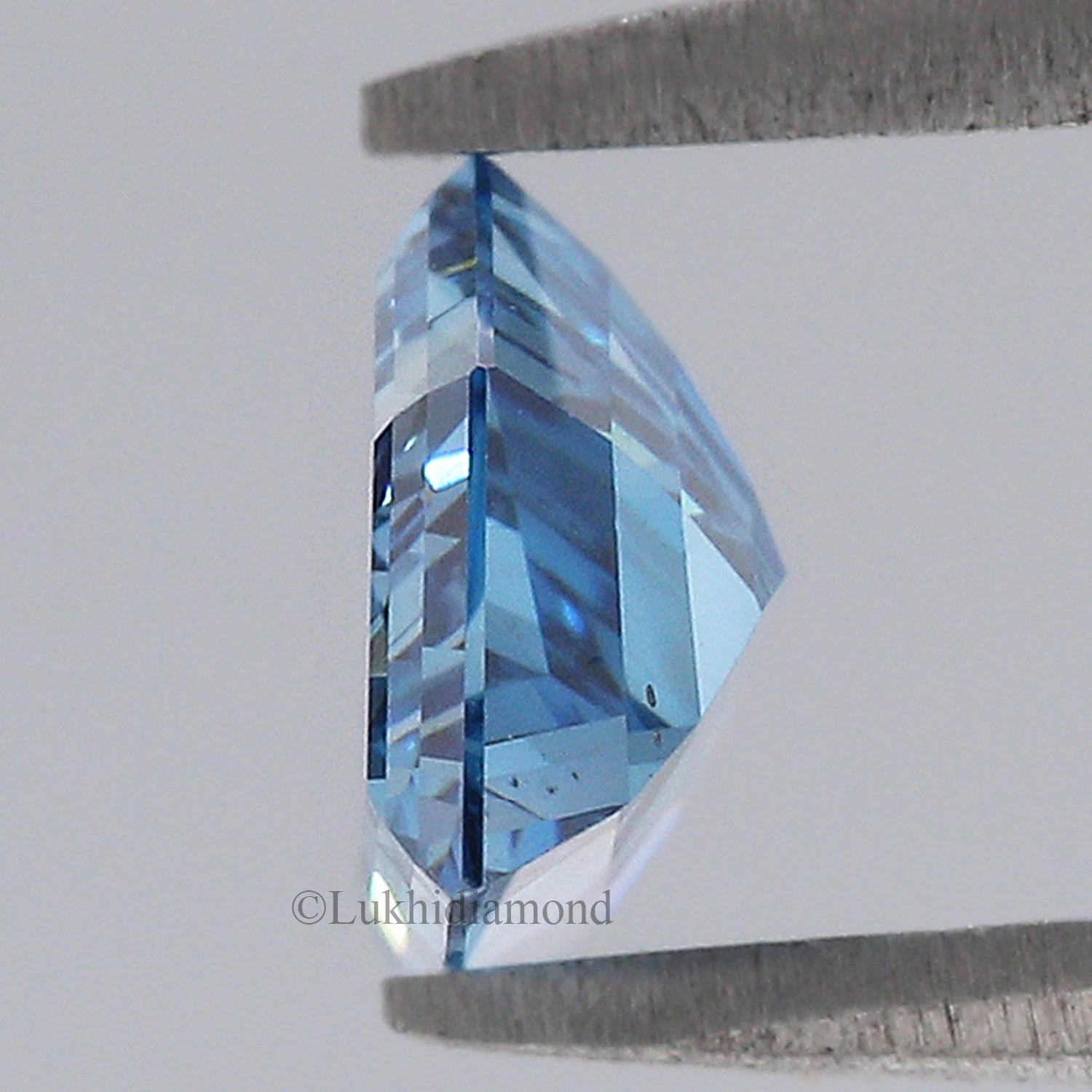 1.08 CT IGI Certified Pentagonal Step Cut Fancy Vivid Blue Color Diamond VS2 Clarity Diamond Lab Grown CVD Diamond Lab Created Diamond L3228