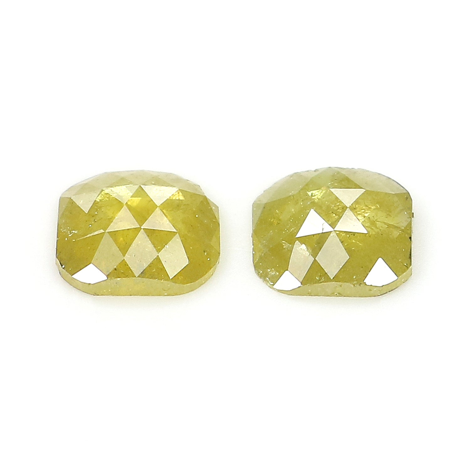 1.24 CT Natural Loose Cushion Shape Pair Diamond Yellow Color Cushion Rose Cut Diamond 6.25 MM Natural Loose Cushion Cut Pair Diamond LQ2988