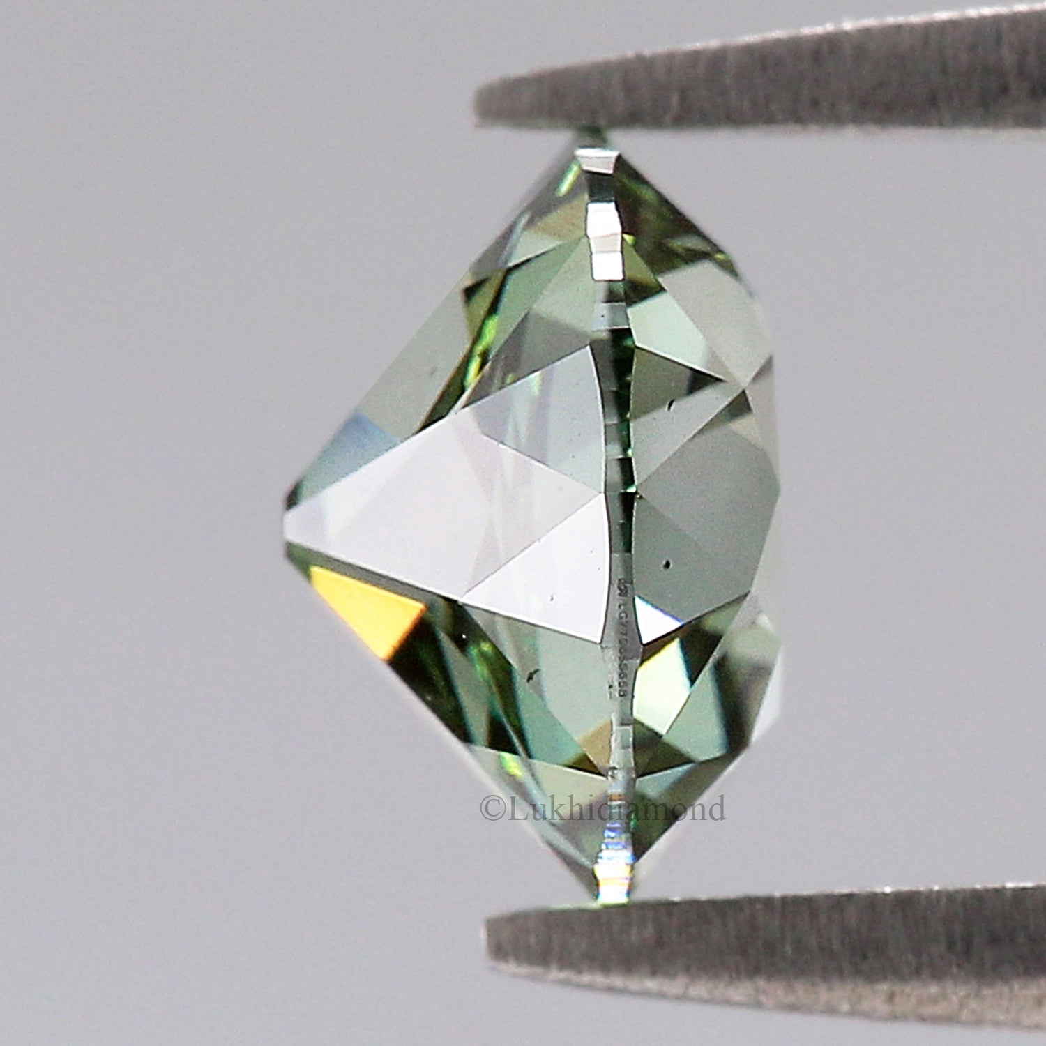 1.71 CT IGI Certified Round Old European Cut Diamond Fancy Vivid Green Color VS1 Clarity Lab Grown Diamond Lab Created Lab Diamond L3581