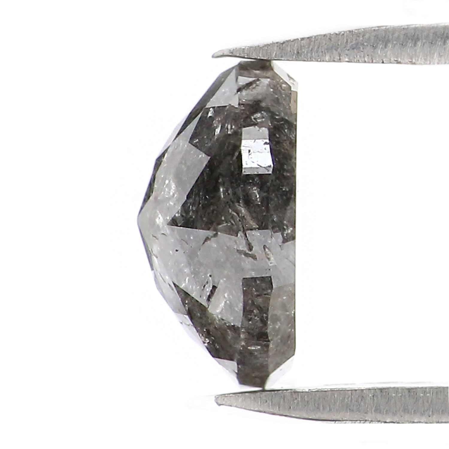 1.49 Ct Natural Loose Round Rose Cut Diamond Black Color Rose Cut Diamond 7.10 MM Natural Loose Salt And Pepper Rose Cut Diamond LQ9961