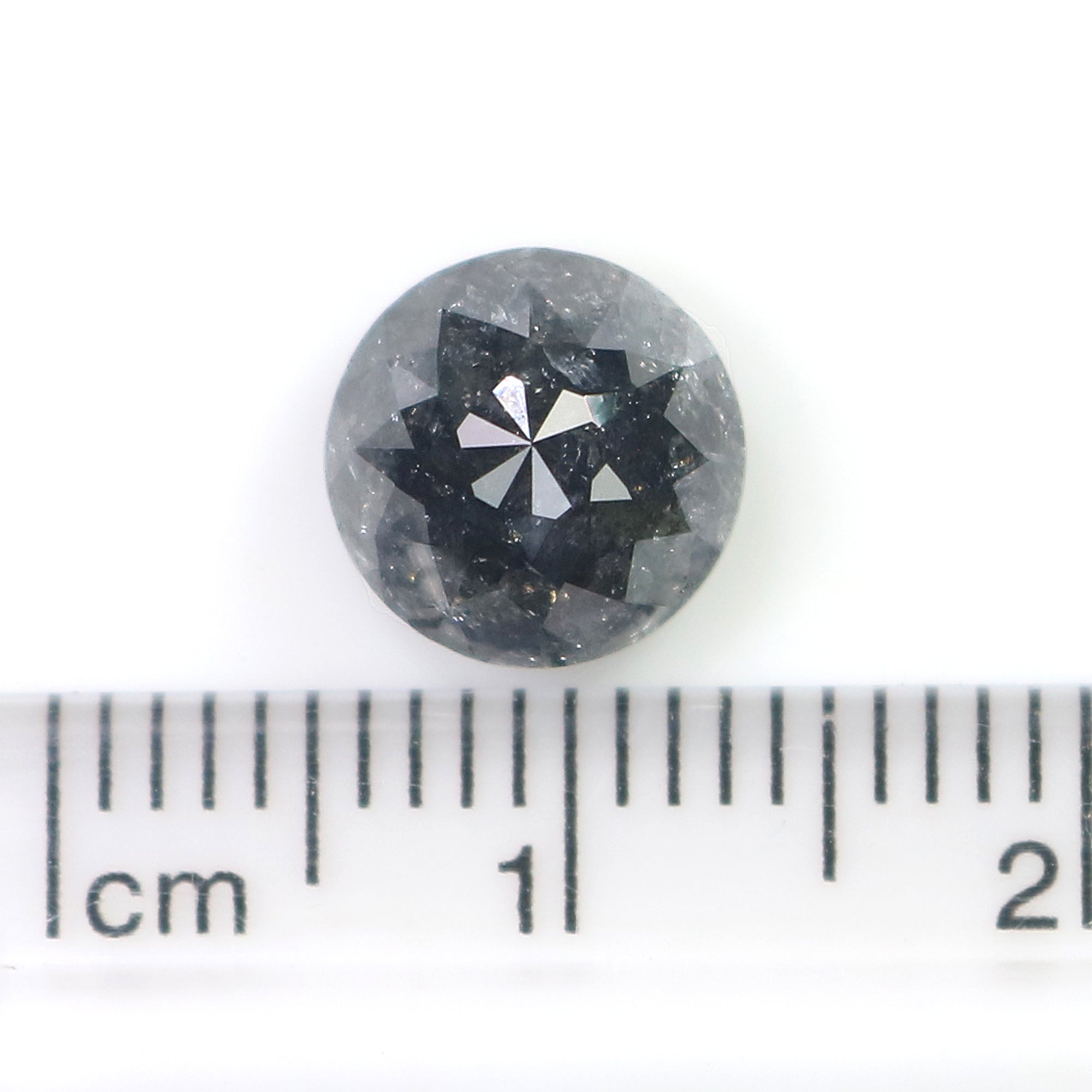 Natural Round Salt and Pepper Diamond 2.49 CT Loose Round Rose Cut Black Grey Stone 8.15 MM Rustic Diamond For Custom Engagement Ring L3683