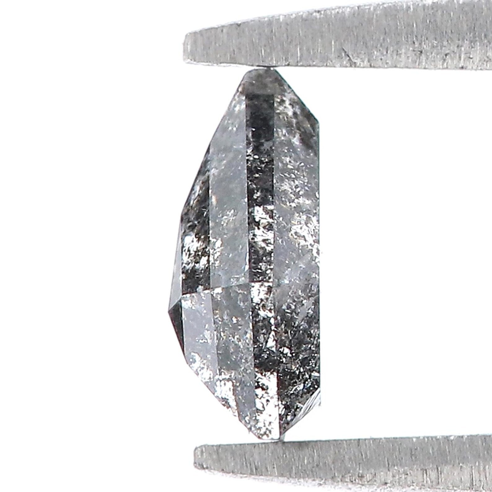 0.58 Ct Natural Loose Shield Shape Diamond Salt And Pepper Shield Diamond 6.60 MM Natural Loose Black Grey Color Shield Cut Diamond QN8843