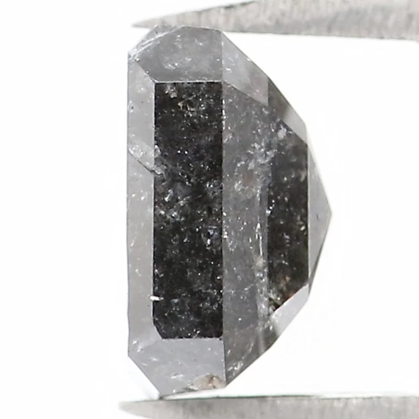 1.48 CT Natural Loose Radiant Shape Diamond Salt And Pepper Radiant Diamond 6.30 MM Natural Black Grey Color Radiant Rose Cut Diamond NQ1596