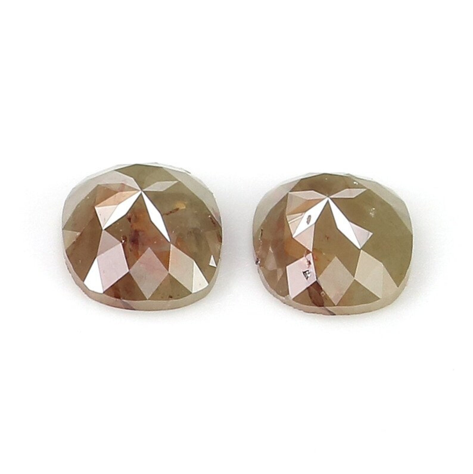 1.80 Ct Natural Loose Oval Shape Pair Diamond Grey Brown Color Oval Diamond 7.20 MM Natural Grey Brown Color Oval Rose Cut Diamond NQ2481