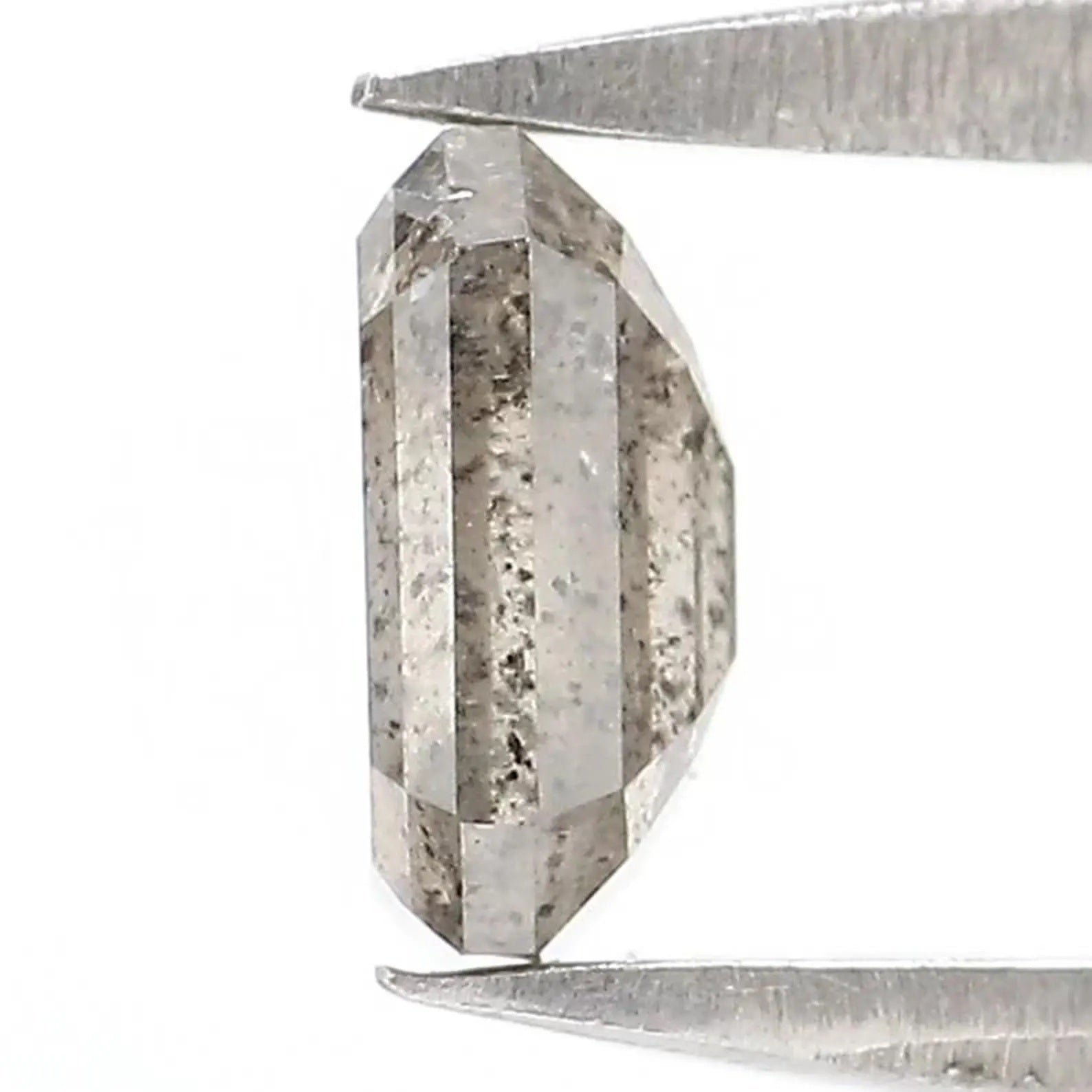 0.64 CT Natural Loose Emerald Shape Diamond Salt And Pepper Emerald Diamond 5.55 MM Natural Black Grey Color Emerald Rose Cut Diamond NQ2444