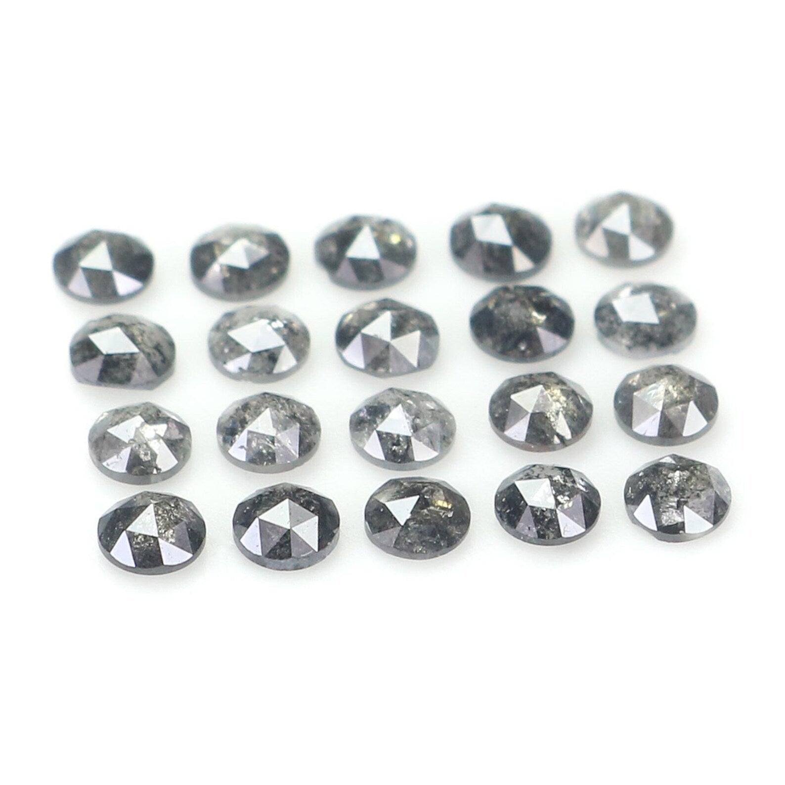 1.05 CT Natural Loose Round Shape Diamond Salt And Pepper Round Diamond 2.30 MM Natural Loose Black Grey Color Round Rose Cut Diamond NQ1840