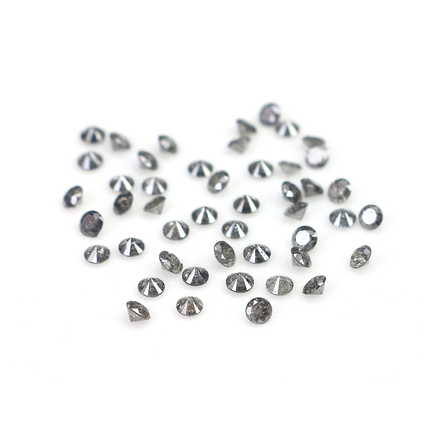 1.31 CT Natural Loose Round Shape Diamond Salt And Pepper Round Cut Diamond 1.60 MM Natural Loose Diamond Round Brilliant Cut Diamond LQ088