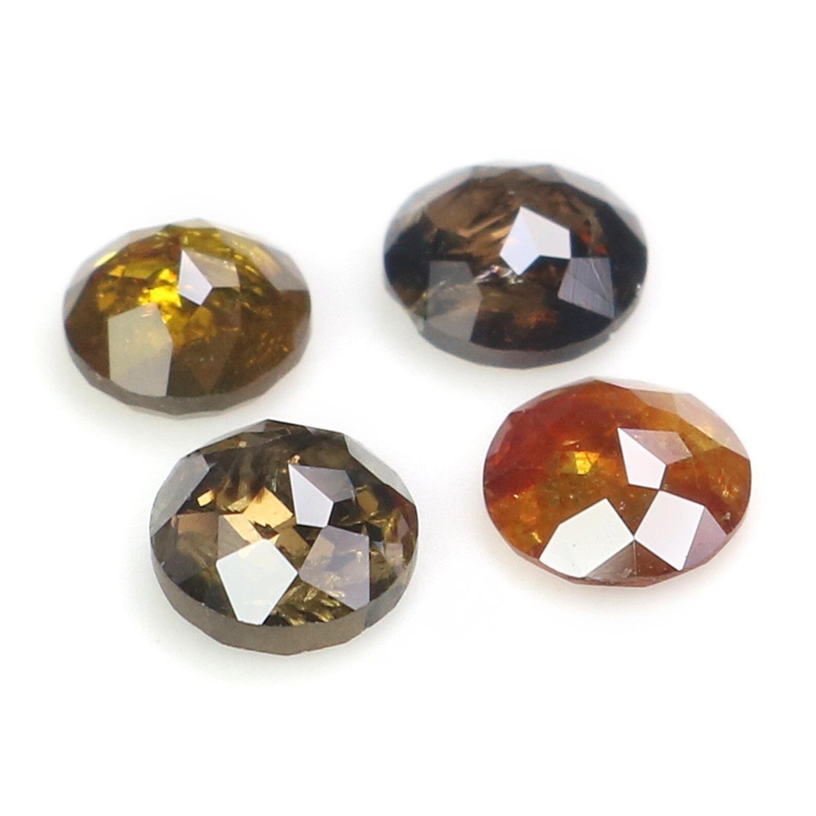 1.19 CT Natural Loose Round Cut Diamond Yellow Black Color Round Diamond 4.00 MM Natural Yellow Black Color Round Rose Cut Diamond NQ730