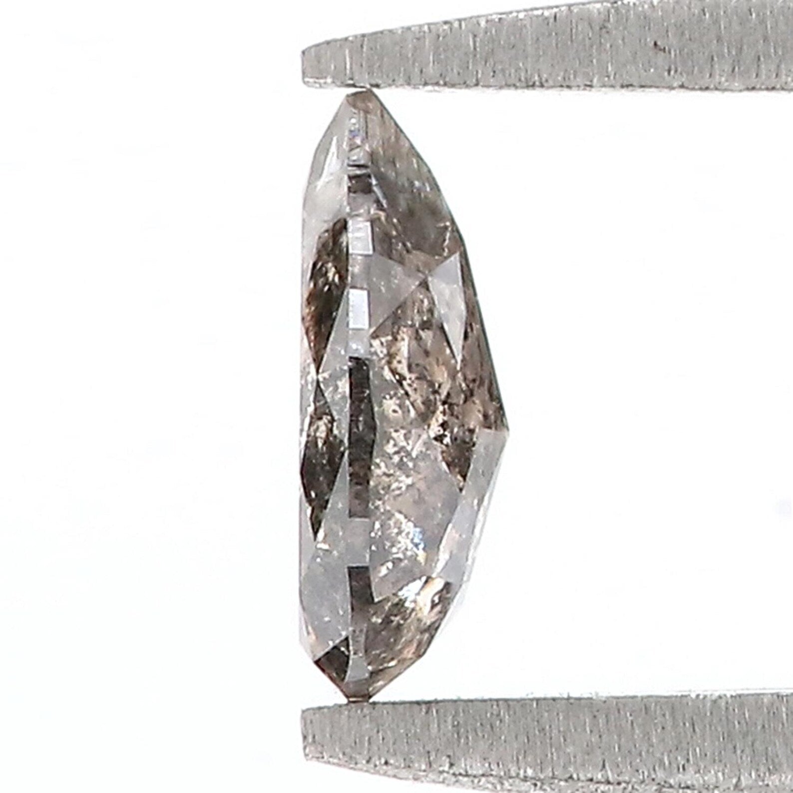 0.48 Ct Natural Loose Pear Shape Diamond Salt And Pepper Pear Diamond 6.65 MM Natural Black Grey Color Pear Rose Cut Diamond QN976