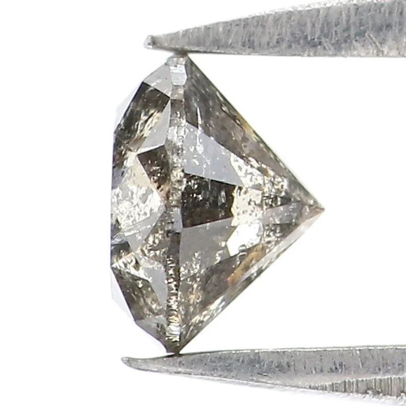 0.53 Ct Natural Loose Round Shape Diamond Salt And Pepper Round Diamond 4.85 MM Natural Black Grey Color Round Brilliant Cut Diamond NQ806