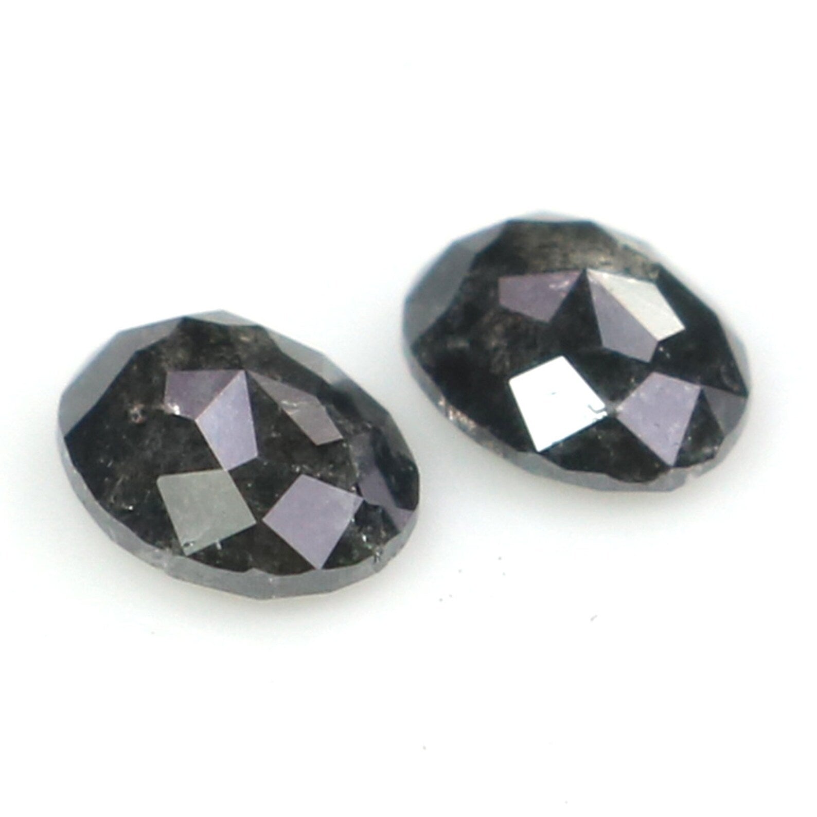 Natural Loose Oval Diamond, Salt And Pepper Oval Diamond, Natural Loose Diamond, Oval Rose Cut Diamond, 0.38 CT Oval Shape Diamond KDN2293