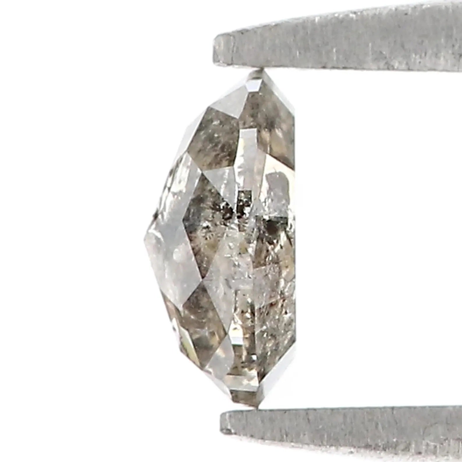 0.52 Ct Natural Loose Oval Shape Diamond Salt And Pepper Oval Diamond 5.80 MM Natural Black Grey Color Oval Rose Cut Diamond QN982