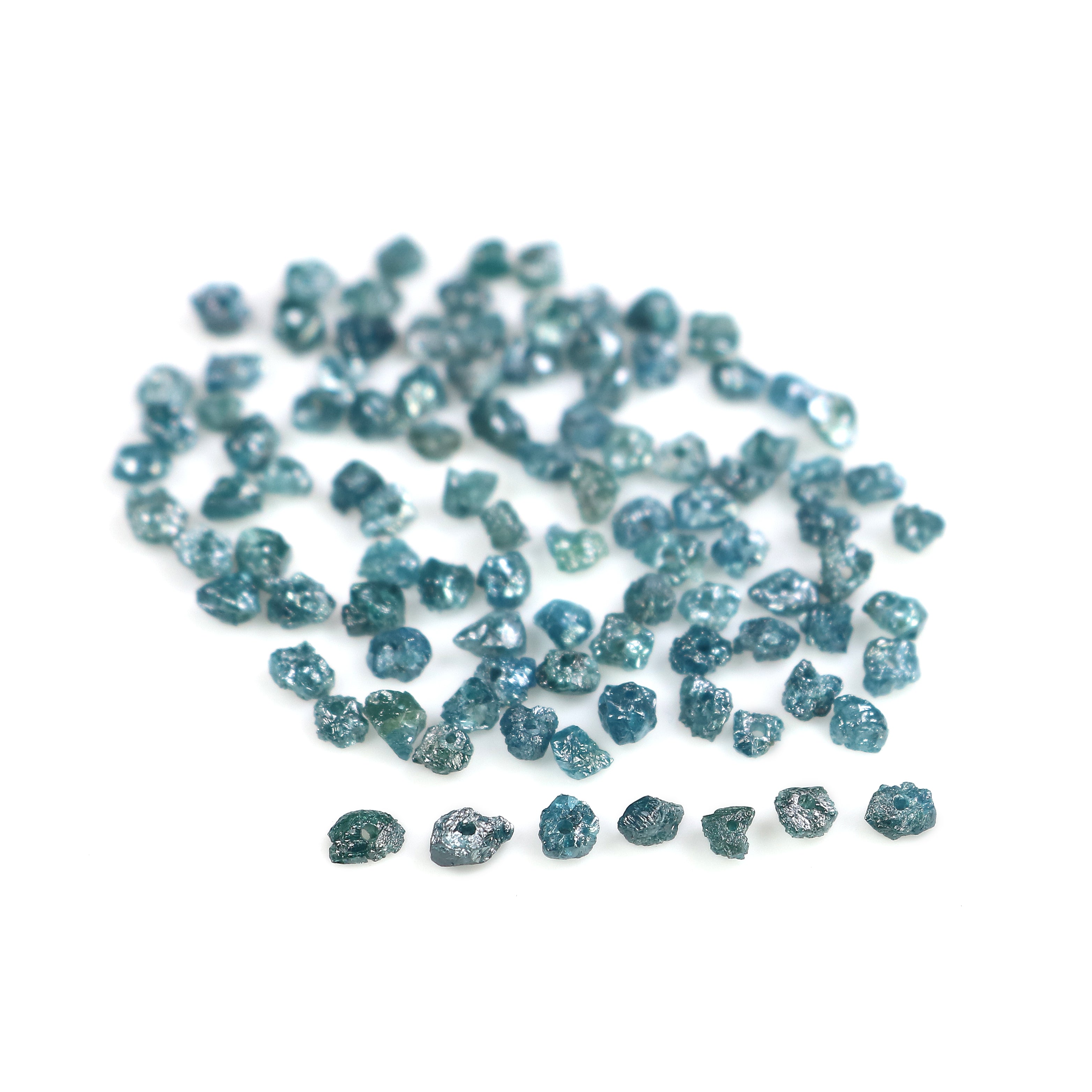 Natural Loose Rough Bead Shape Diamond Blue Color Rough Bead Cut Diamond 4.00 Ct Lot Uncut Drilled Bead Rough Irregular Cut Diamond Q80