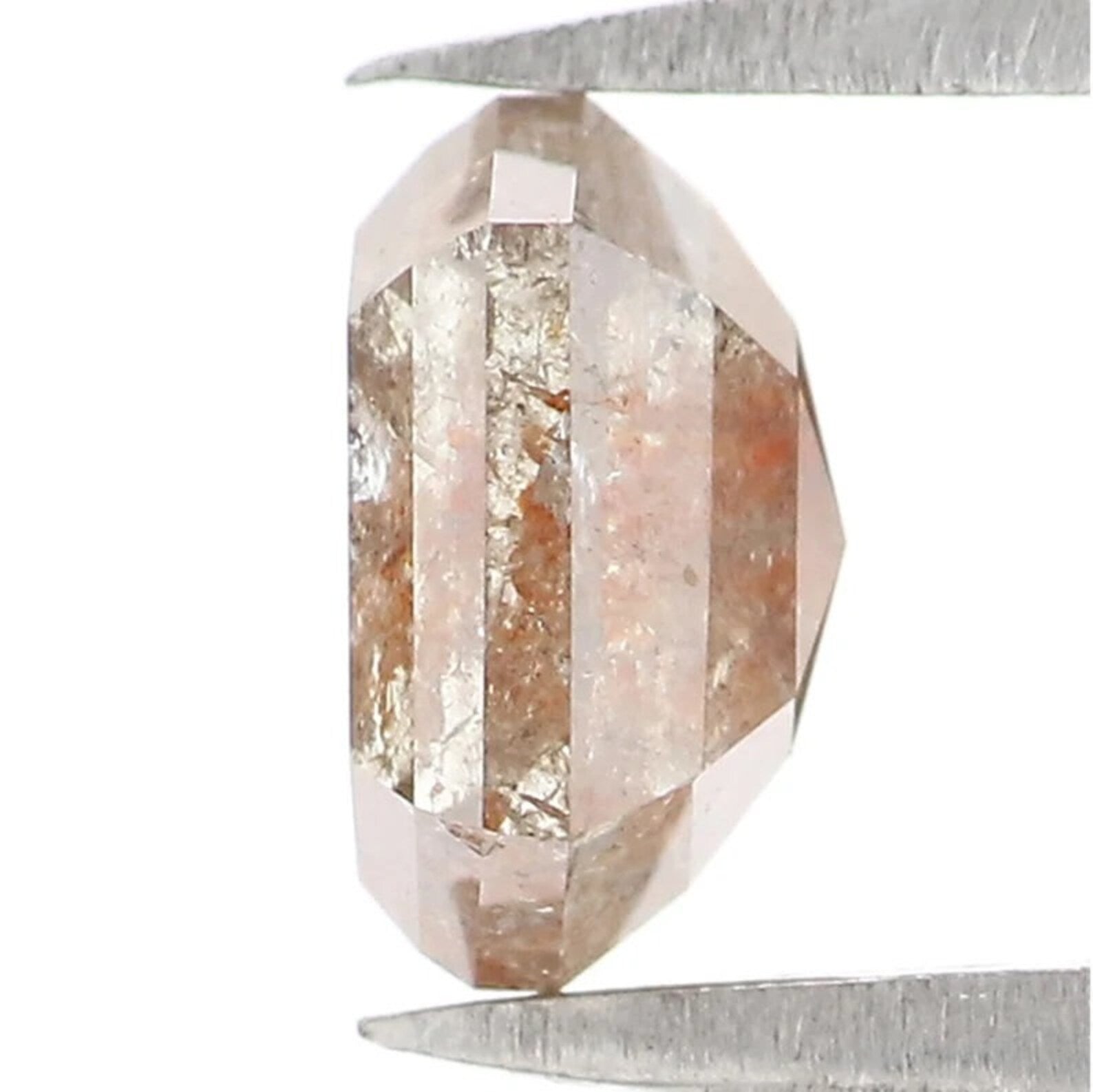 1.16 CT Natural Loose Hexagon Shape Diamond Light Brown Color Hexagon Diamond 6.55 MM Natural Brown Color Hexagon Rose Cut Diamond QN2181