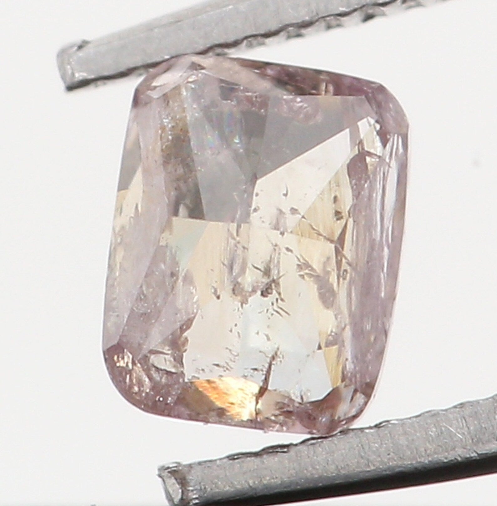0.16 CT Natural Loose Cushion Diamond Brown Color Diamond Natural Loose Cushion Diamond 3.30 MM Pink Color Cushion Rose Cut Diamond N7726