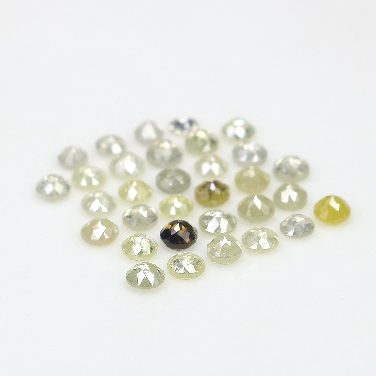 1.31 CT Natural Loose Rose Cut Diamond Grey Color Round Cut Diamond 1.70 MM Natural Loose Yellow Diamond Round Rose Cut Shape Diamond LQ1612