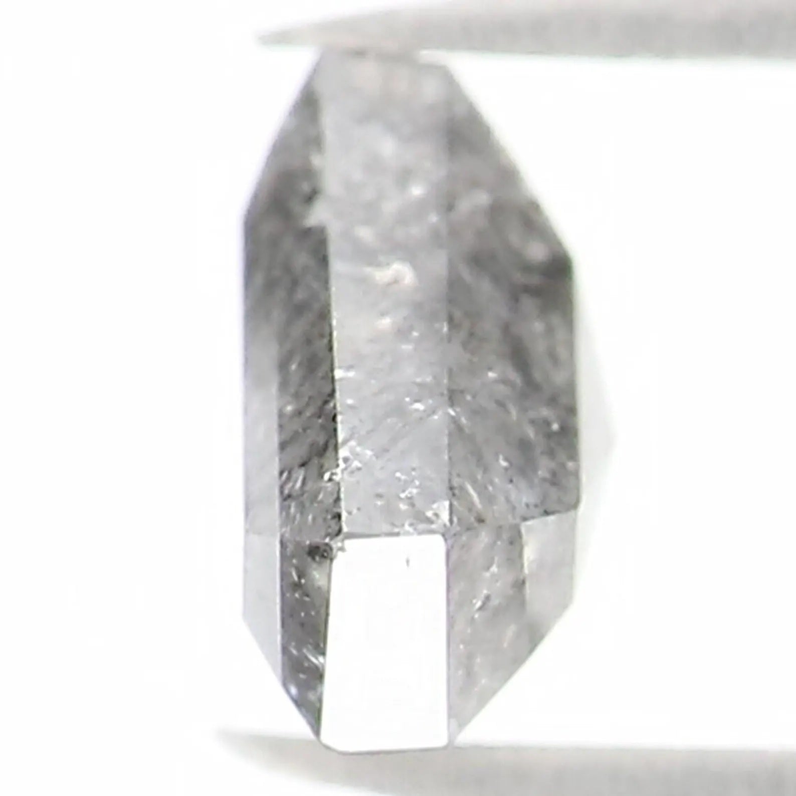 0.46 CT Natural Loose Shield Shape Diamond Salt And Pepper Shield Diamond 4.40 MM Natural Black Grey Color Shield Rose Cut Diamond NQ1534