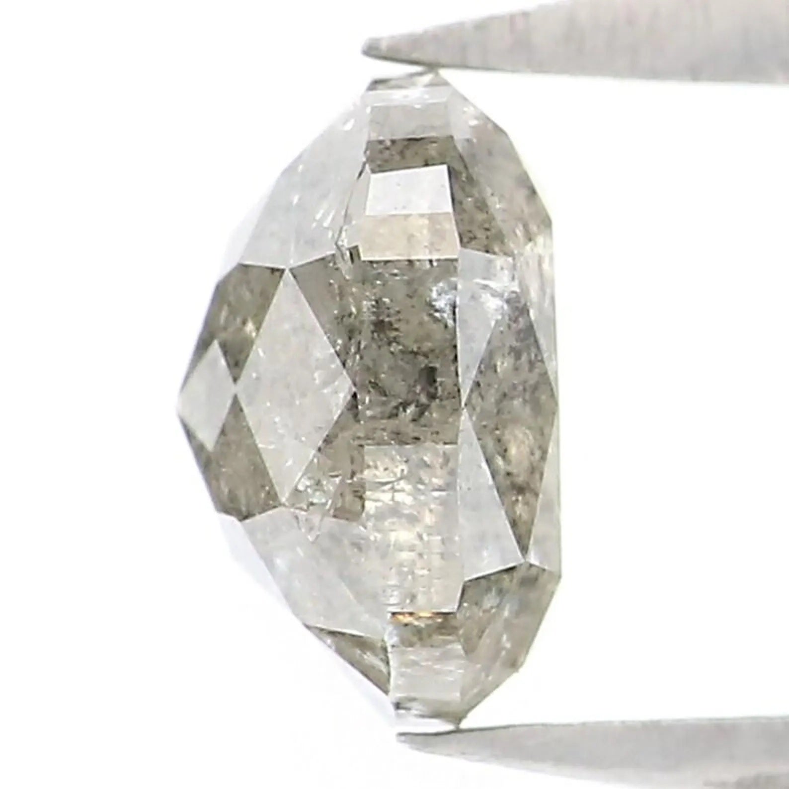 1.23 CT Natural Loose Oval Shape Diamond Salt And Pepper Oval Cut Diamond 6.40 MM Natural Loose Black Grey Shape Rose Cut Diamond NQ9120