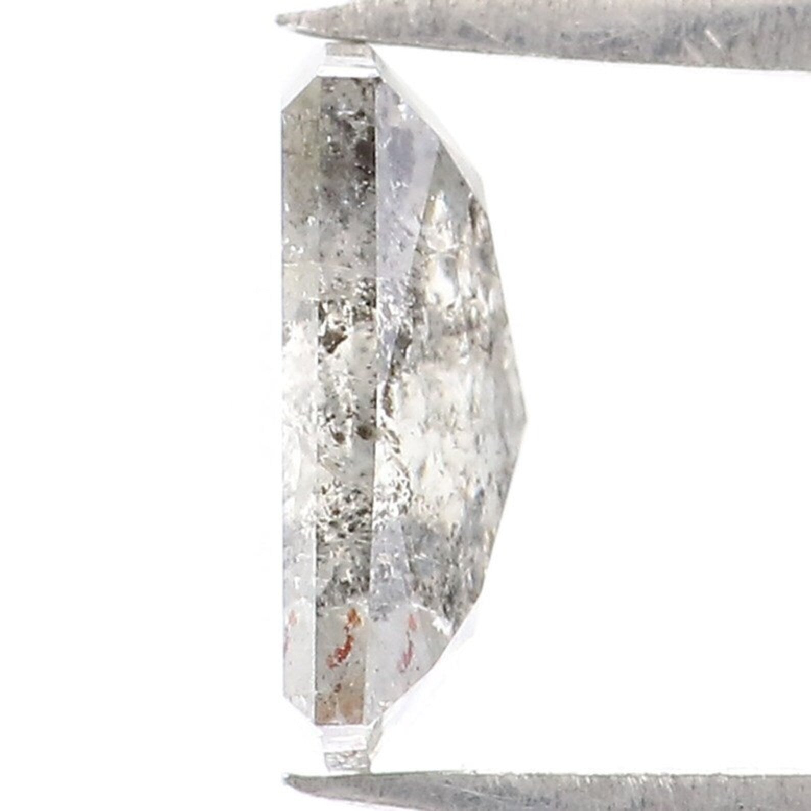 0.94 CT Natural Loose Half Moon Shape Diamond Salt And Pepper Half Moon Diamond Diamond 7.30 MM Black Grey Color Half Moon Cut Diamond QN725