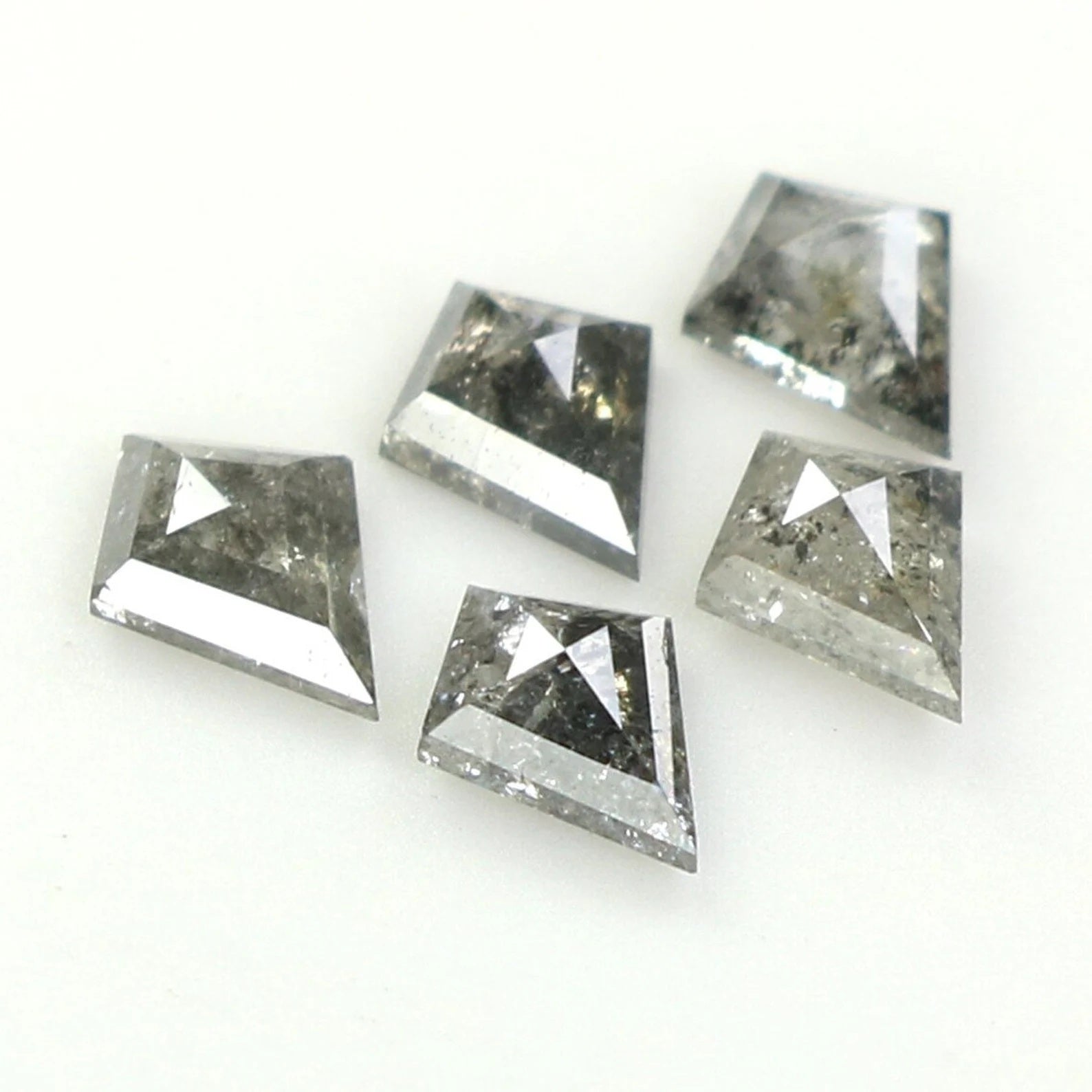 0.71 CT Natural Loose Kite Shape Diamond Salt And Pepper Kite Rose Cut Diamond 4.55 MM Black Grey Color Kite Shape Rose Cut Diamond QN1604