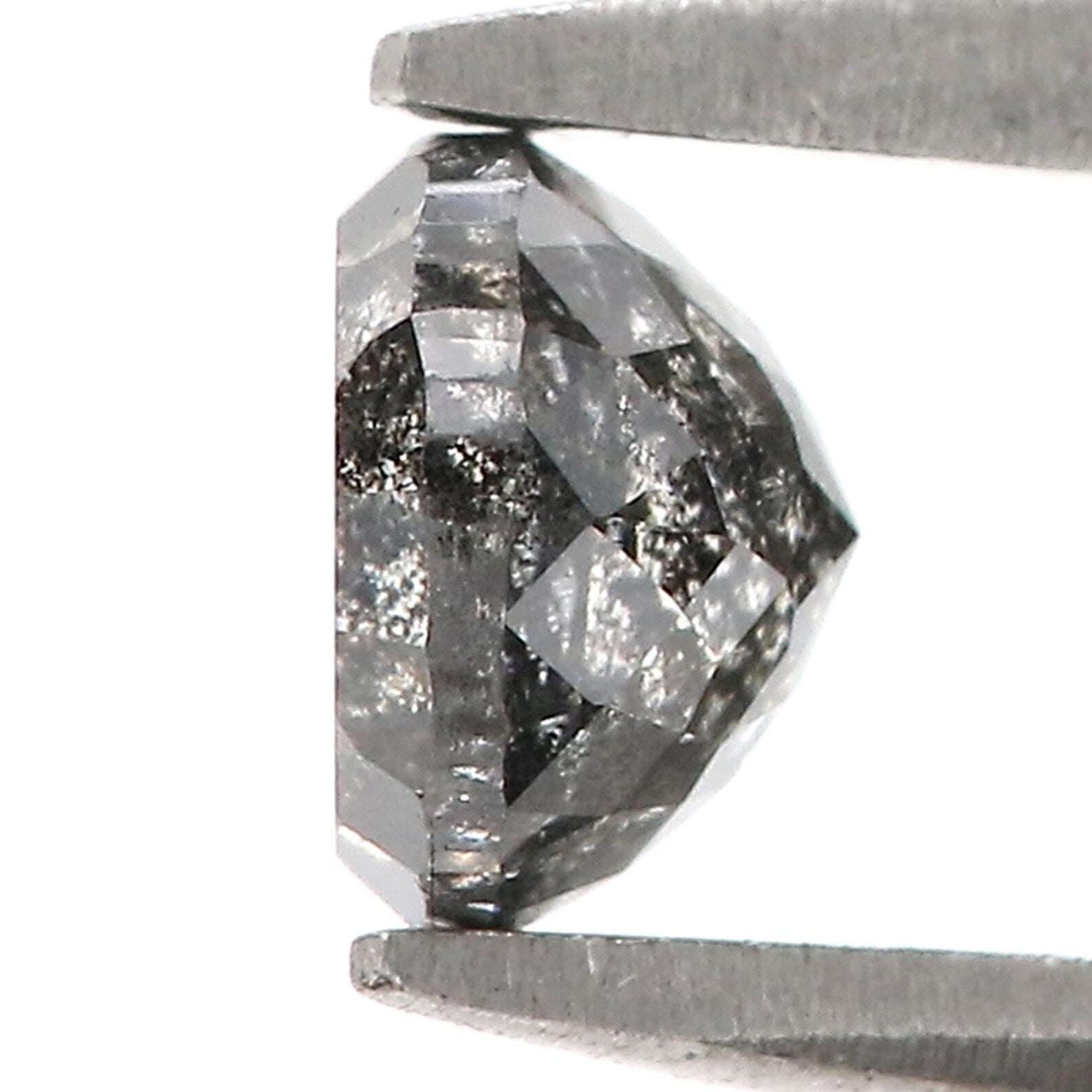 0.83 Ct Natural Loose Round Rose Cut Diamond Salt And Pepper Diamond 5.30 MM Natural Black Gray Color Round Rose Cut Diamond QN9672