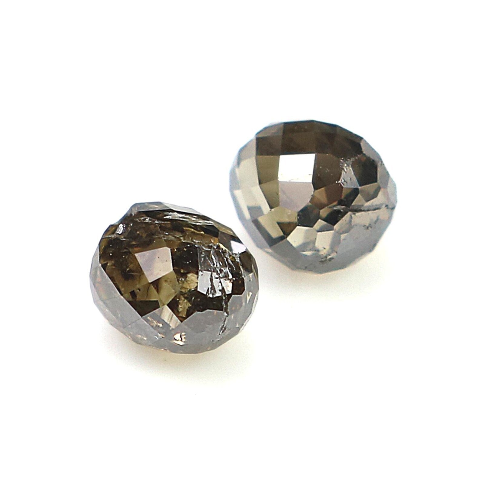 1.06 Ct Natural Loose Briolette Shape Diamond Brown Color Drop Diamond 4.40 MM Natural Loose Black Color Briolette Rose Cut Diamond NQ847