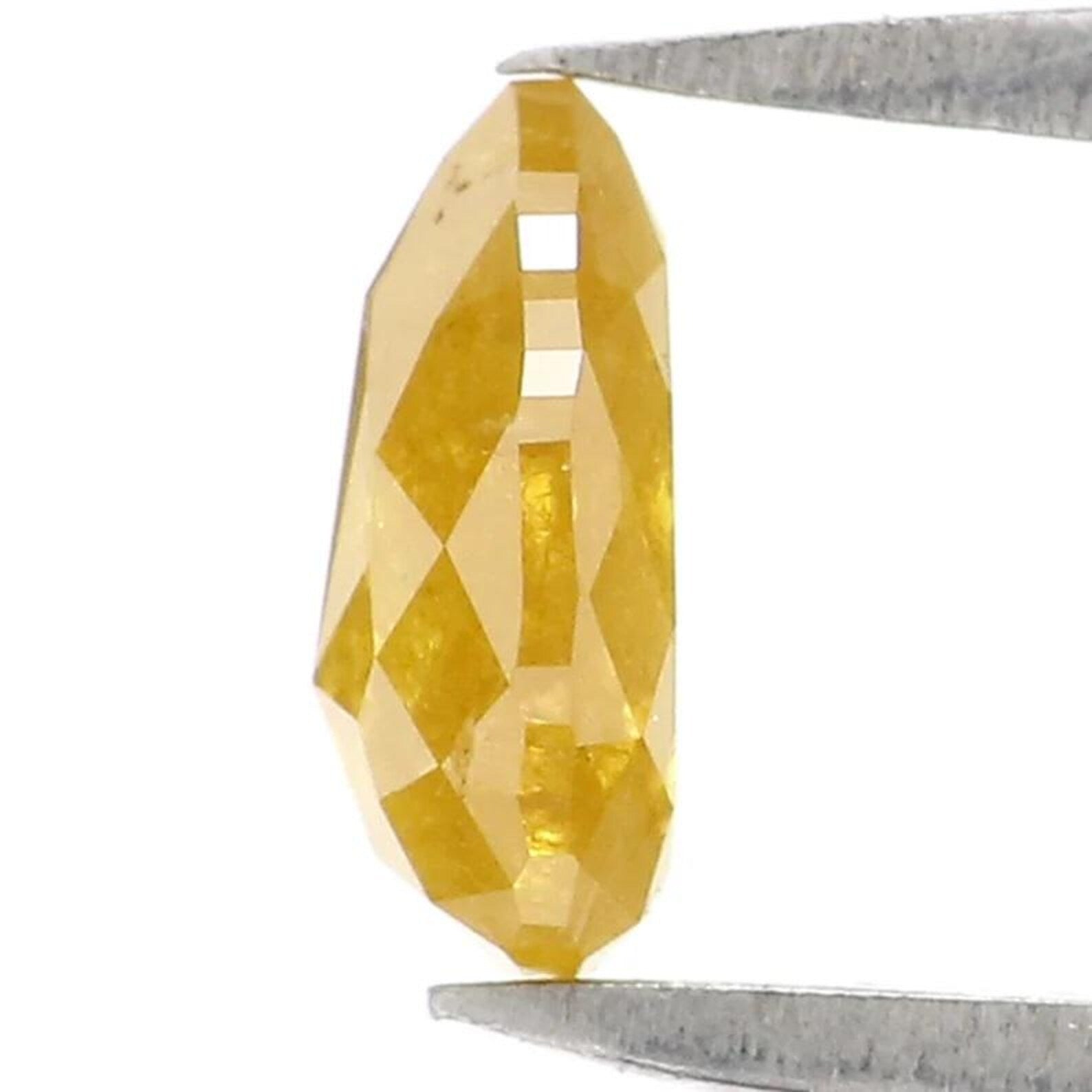 0.59 CT Natural Loose Pear Shape Diamond Yellow Color Pear Cut Diamond 6.25 MM Natural Loose Diamond Yellow Pear Rose Cut Diamond NQ2396
