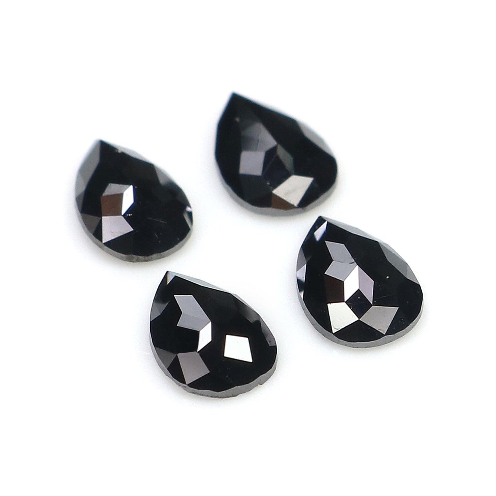 1.13 CT Natural Loose Pear Shape Diamond Black Color Pear Cut Diamond 5.90 MM Natural Loose Diamond Black Color Pear Rose Cut Diamond NQ2242