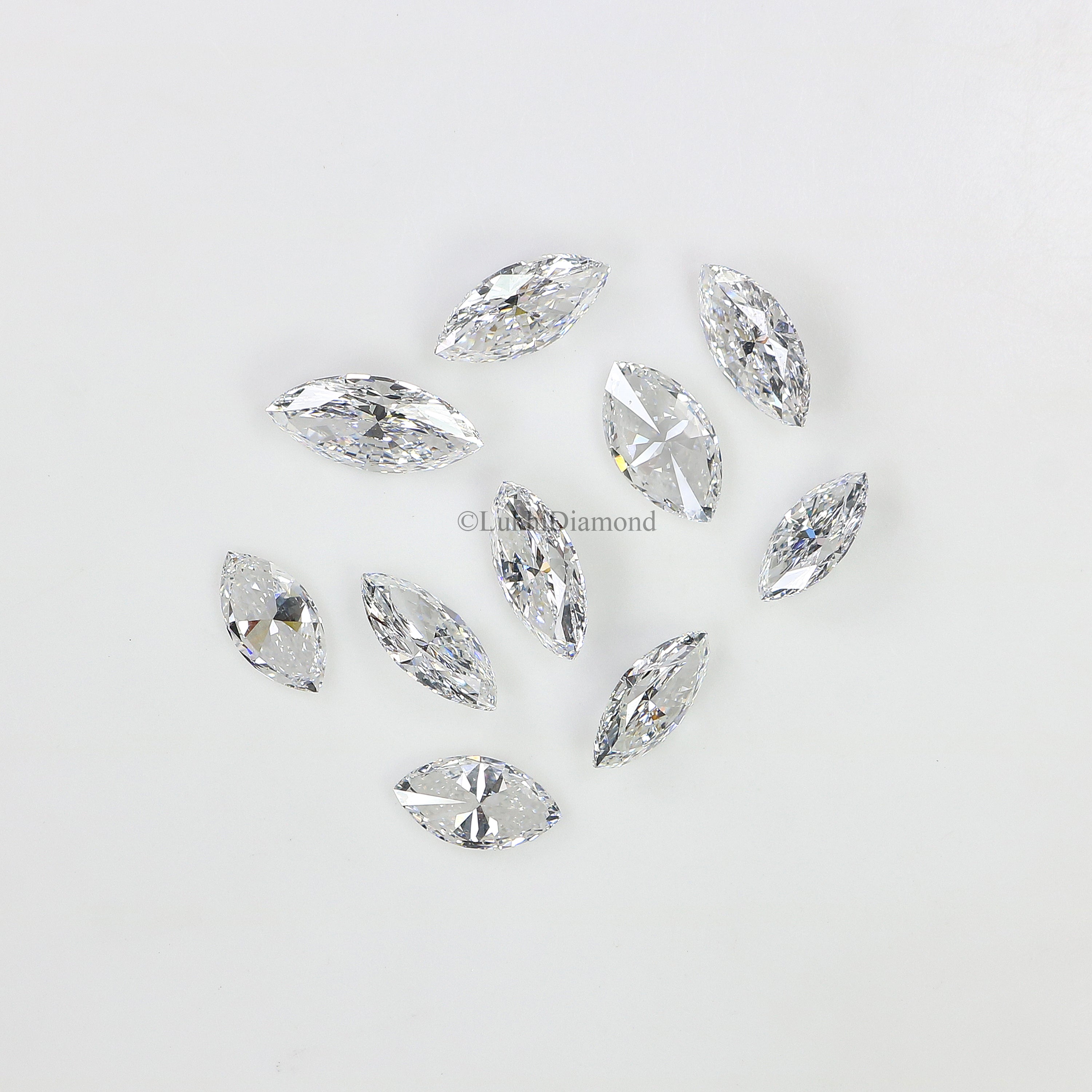 Marquise Cut E/D Color VS Clarity Lab Grown Diamond Lab Created Loose Diamond Marquise Shape 4X2/5X2.5/6X3/7X3.5/8X4 MM CVD Diamond Q161