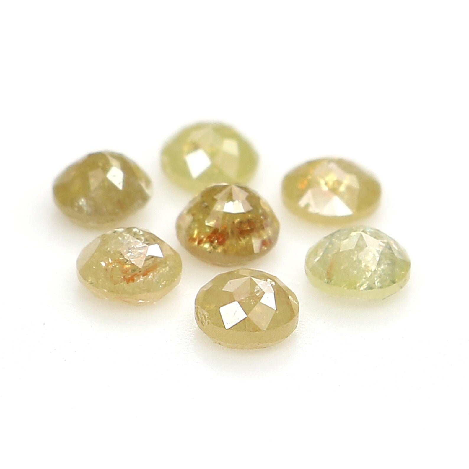 1.22 CT Natural Loose Round Rose Cut Diamond Yellow Color Round Shape Diamond 3.10 MM Natural Yellow Color Round Rose Cut Diamond NQ1742