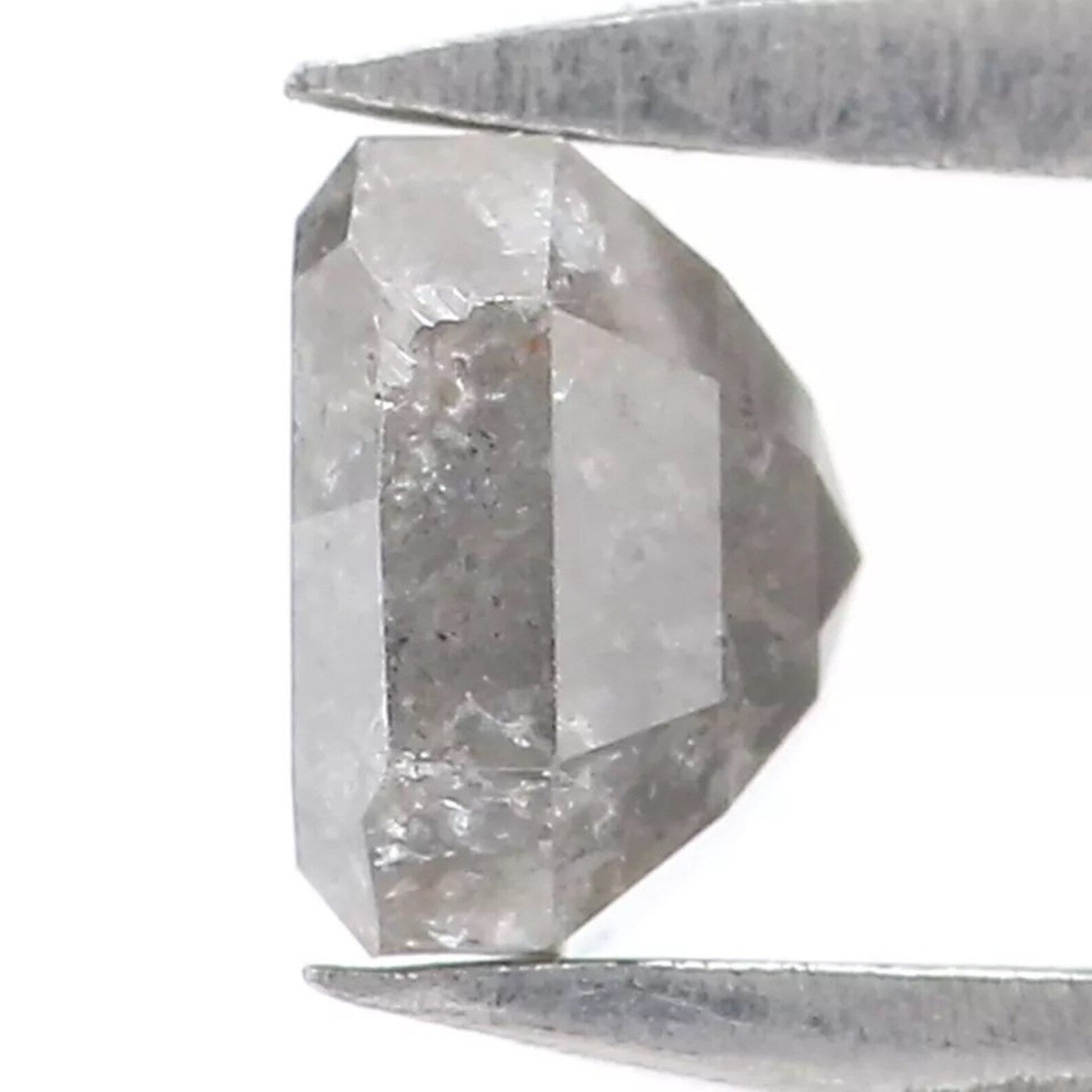0.51 Ct Natural Loose Emerald Shape Diamond Salt And Pepper Emerald Cut Diamond 4.10 MM Natural Grey Color Emerald Rose Cut Diamond NQ8350