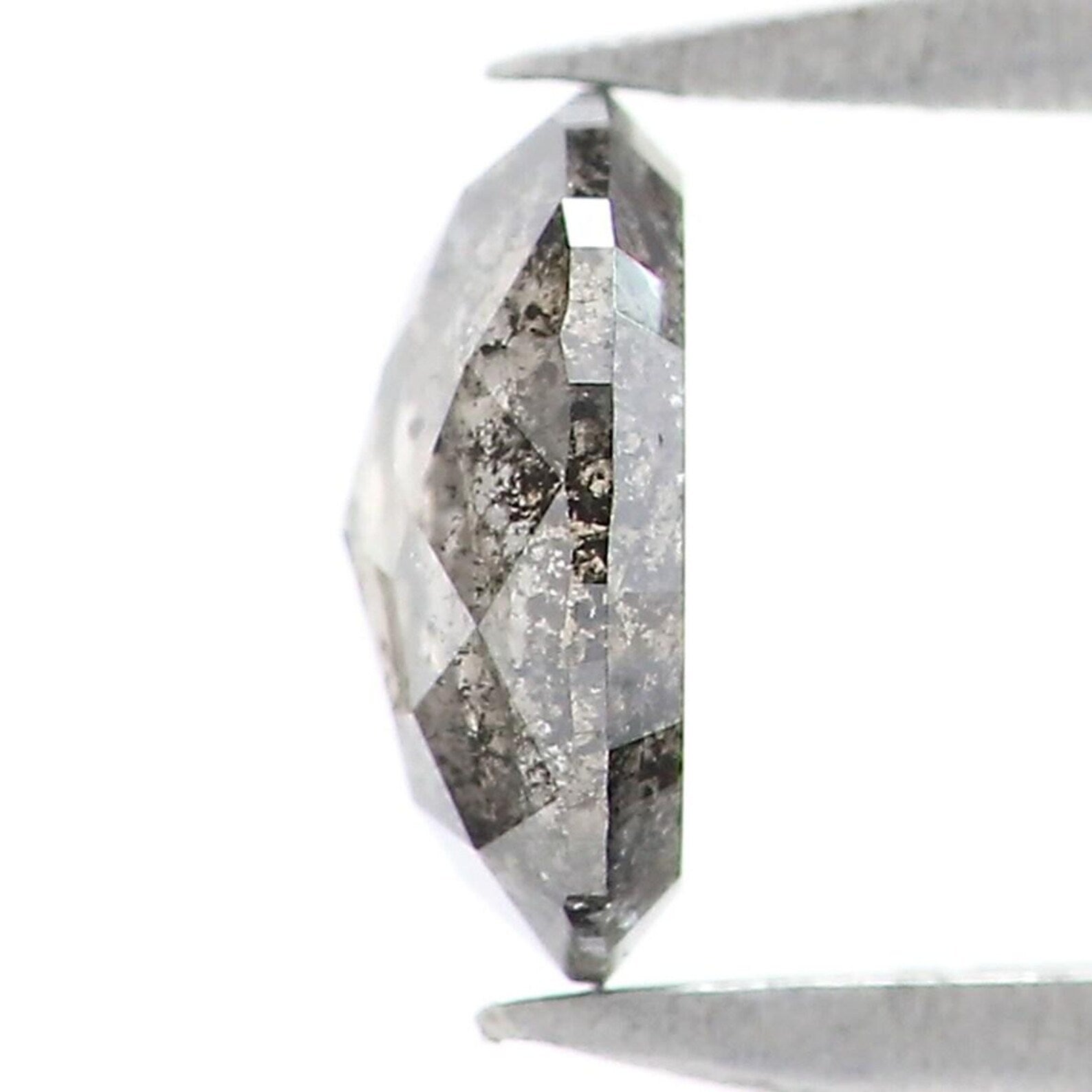 0.36 CT Natural Loose Oval Shape Diamond Salt And Pepper Oval Diamond 5.20 MM Natural Loose Black Grey Color Oval Rose Cut Diamond NQ2111