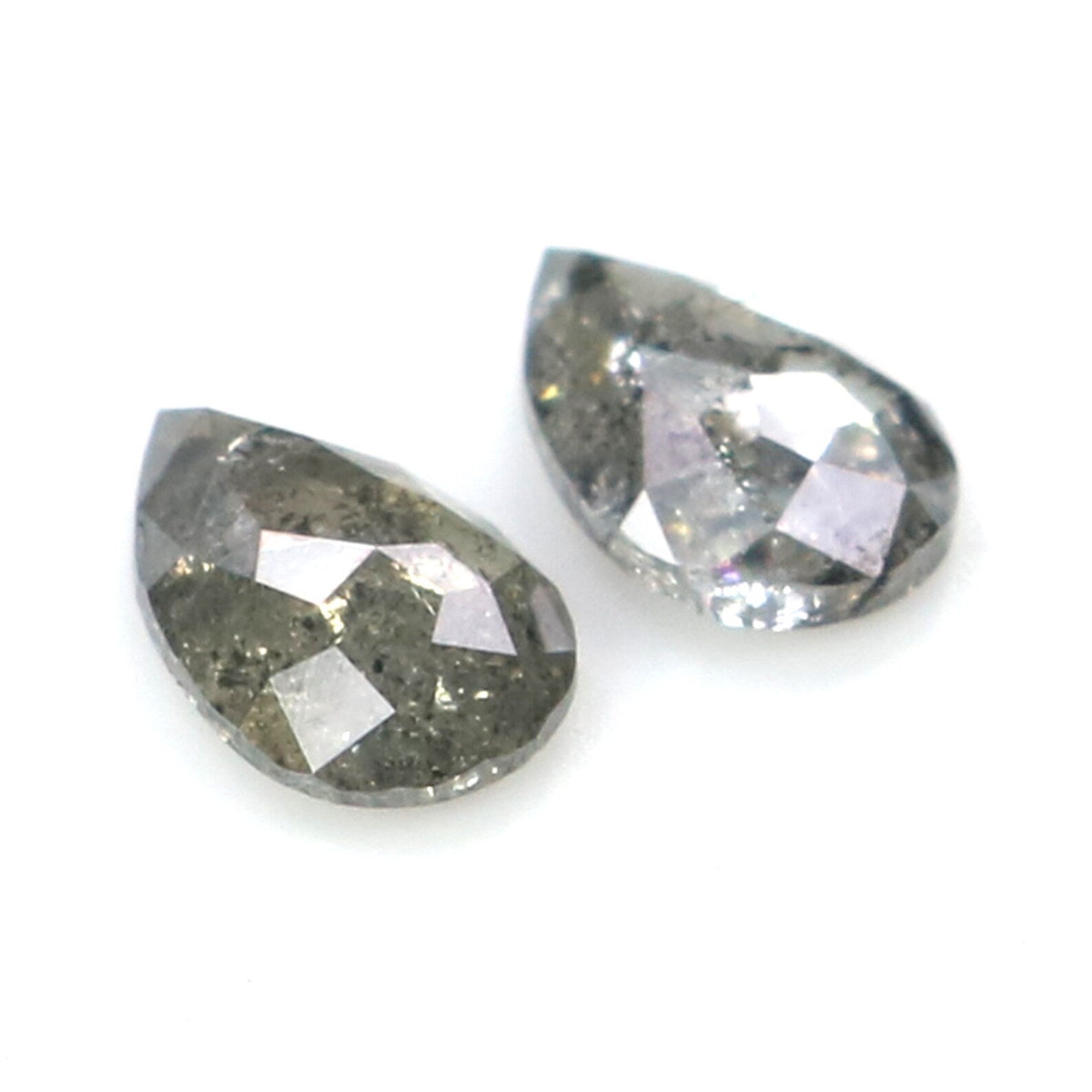 Natural Loose Pear Diamond, Salt And Pepper Pear Diamond, Natural Loose Diamond, Pear Rose Cut Diamond, 0.50 CT Pear Shape Diamond, KDN2277