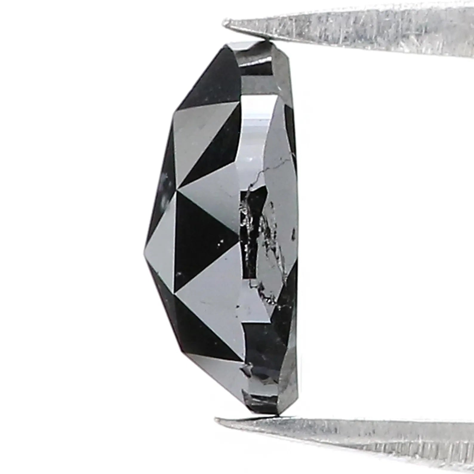 1.58 CT Natural Loose Pear Shape Diamond Black Color Pear Cut Diamond 8.20 MM Natural Loose Diamond Black Pear Rose Cut Diamond QN8801