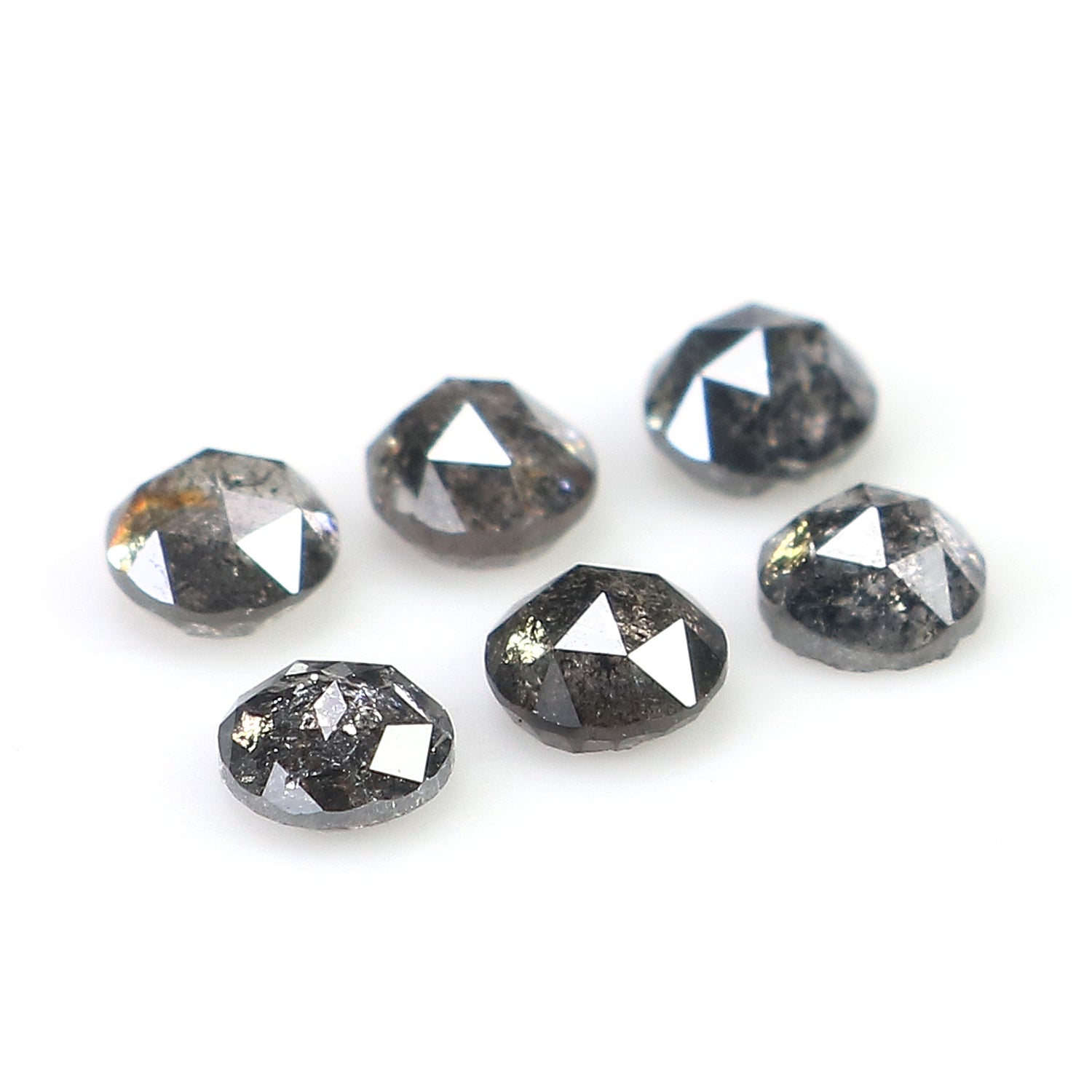 1.16 Ct Natural Loose Round Rose Cut Diamond Salt And Pepper Round Shape Diamond 3.50 MM Natural Black Grey Round Rose Cut Diamond LQ2785