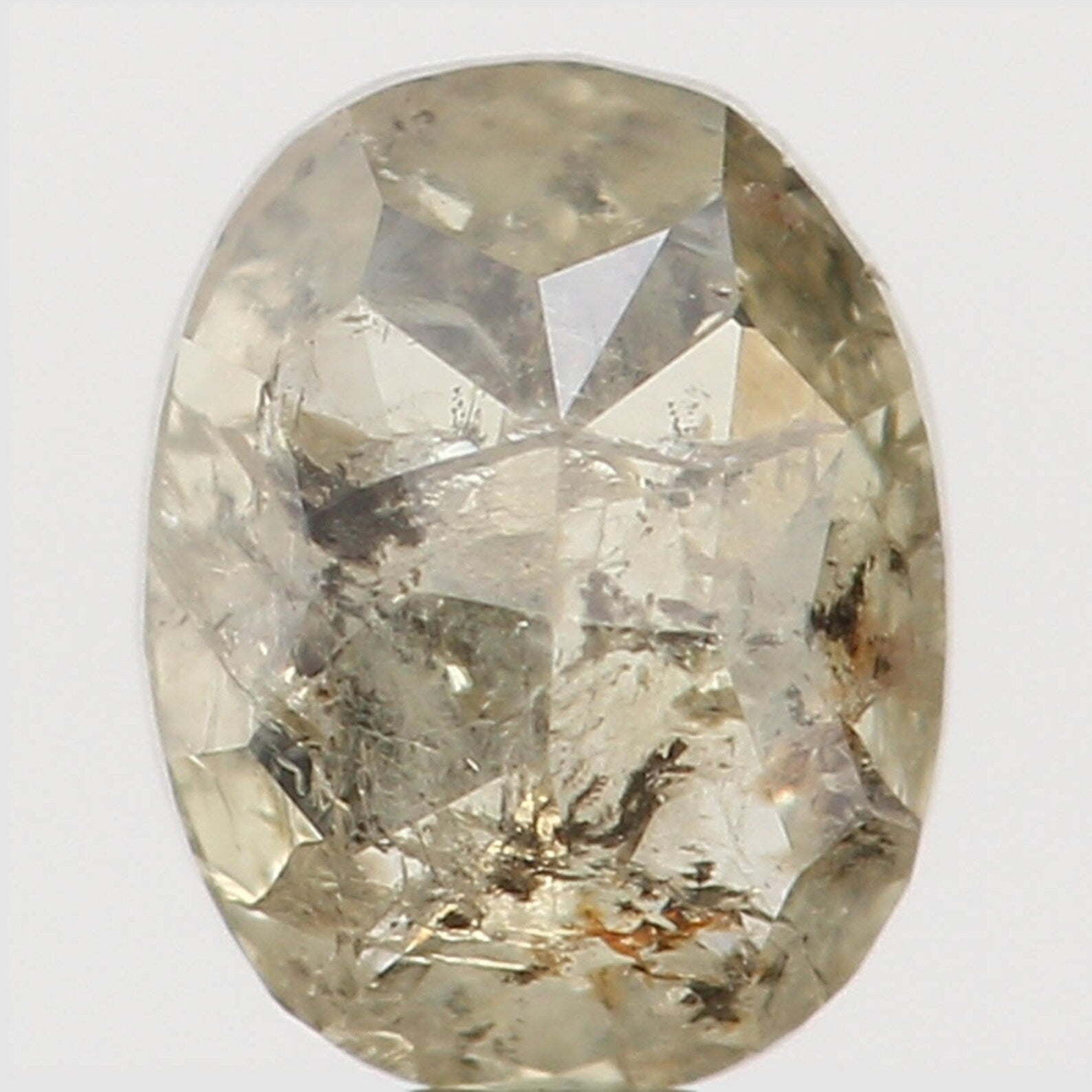 0.27 Ct Natural Loose Oval Shape Diamond Light Green Color Oval Cut Diamond 4.15 MM Natural Loose Diamond Oval Shape Rose Cut Diamond N8016