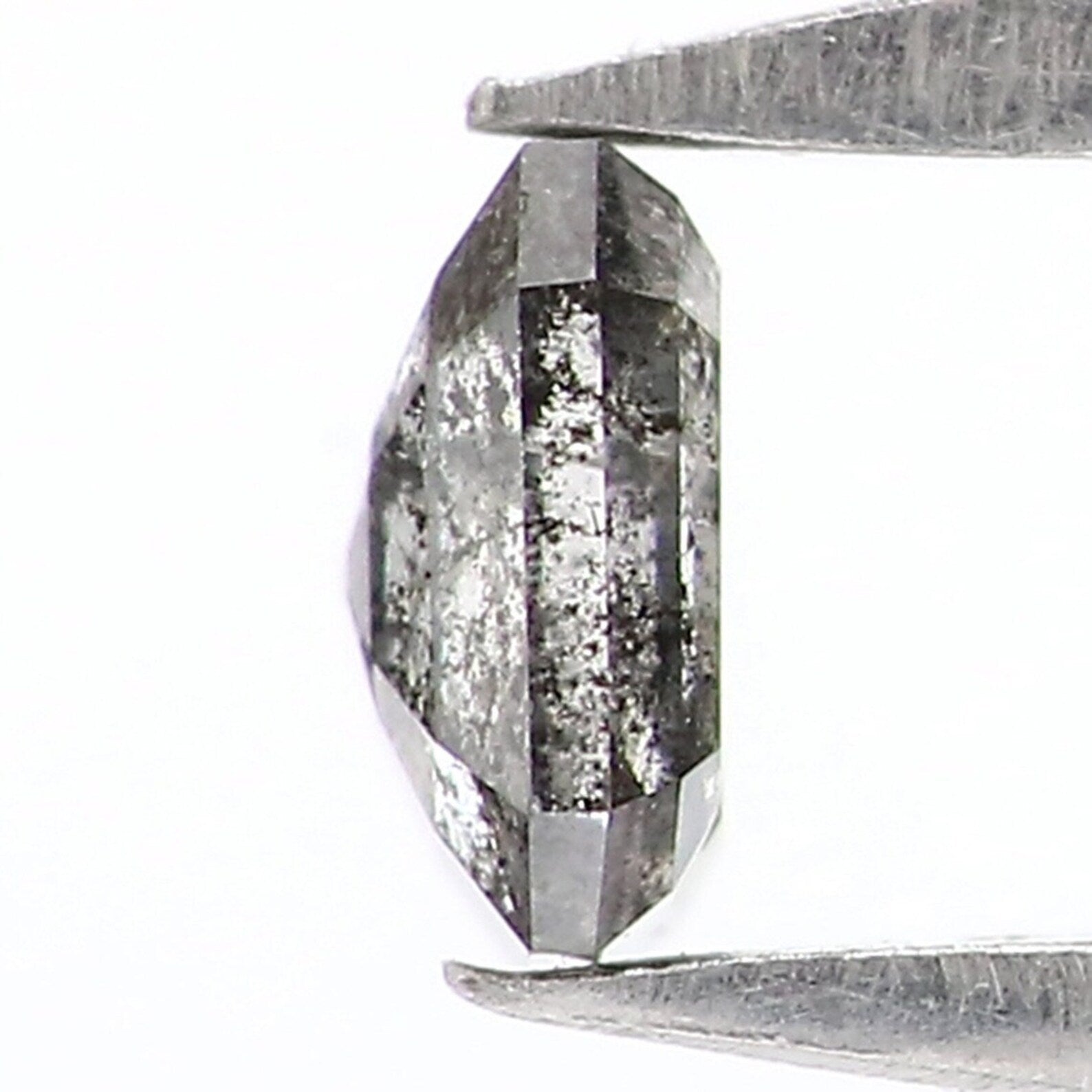 0.23 CT Natural Loose Emerald Shape Diamond Salt And Pepper Diamond 3.70 MM Natural Loose Black Grey Color Emerald Rose Cut Diamond NQ9405
