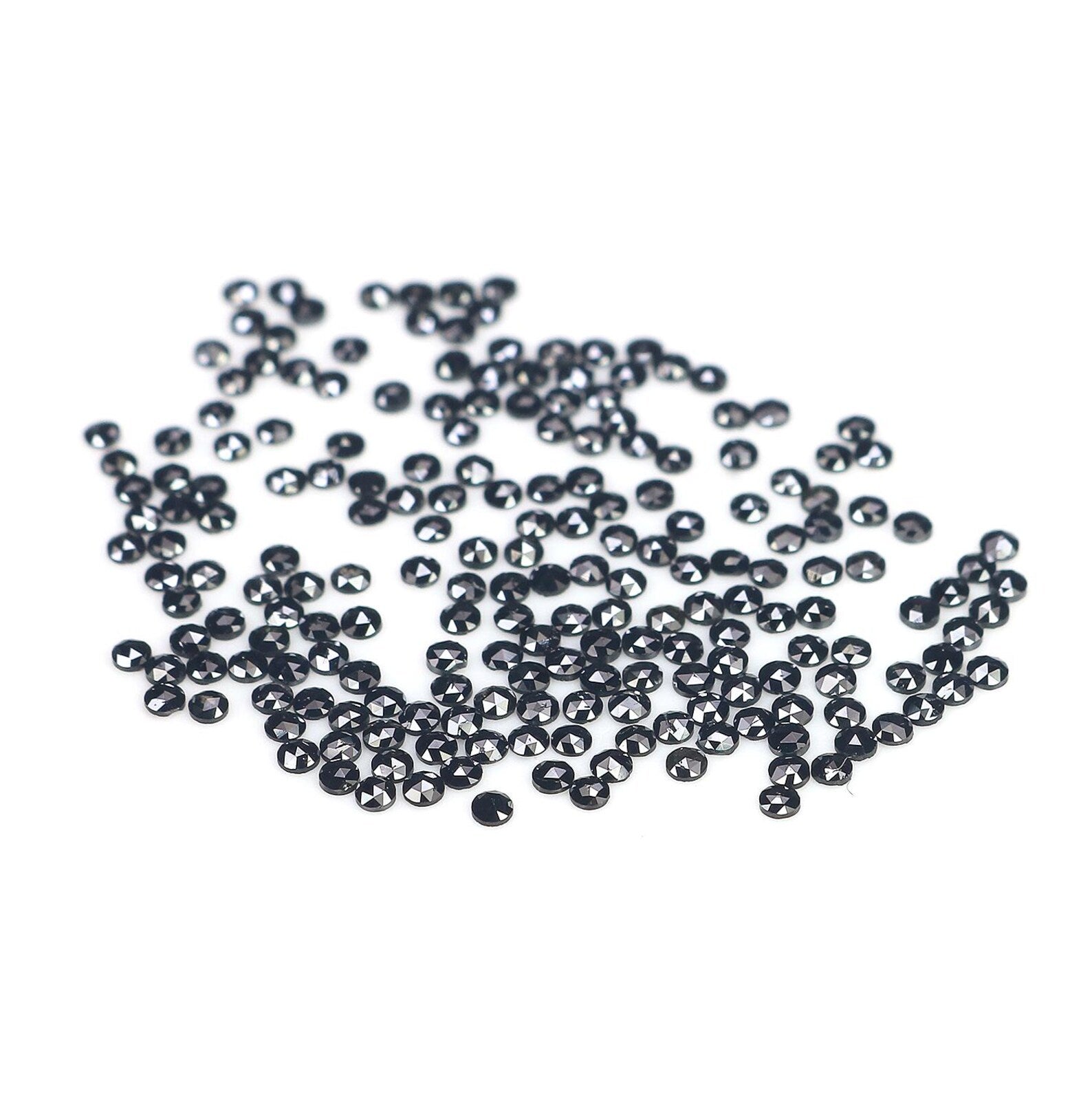 3.07 CT Natural Loose Round Shape Diamond Black Color Round Cut Diamond 1.60 MM Natural Diamond Black Color Round Rose Cut Diamond NQ1820