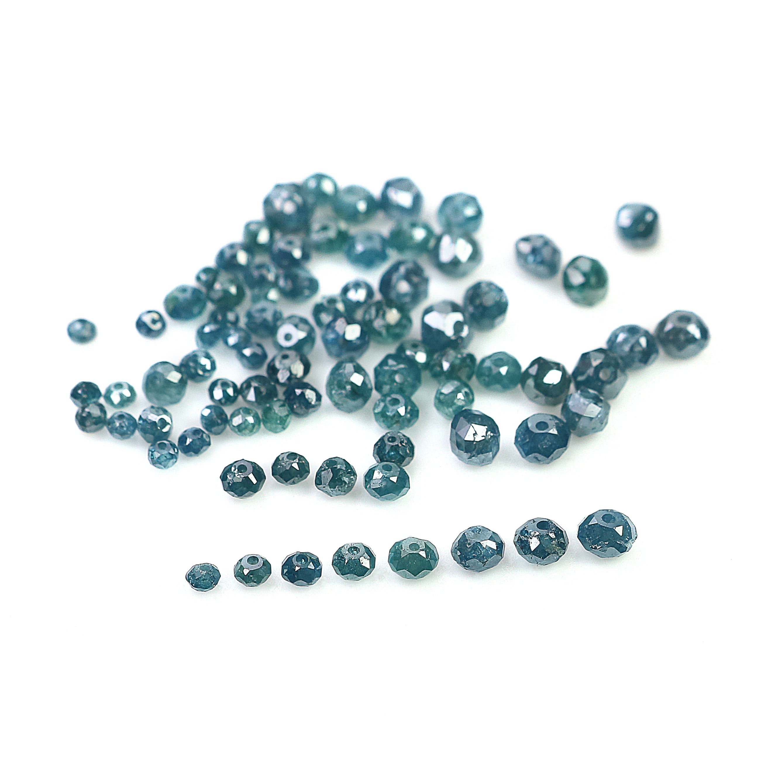 Natural Loose Bead Shape Diamond 1.50 to 3.50 MM Natural Blue Color Bead Diamond 1.00 CT Scoop Round Bead Cut Diamond Q49