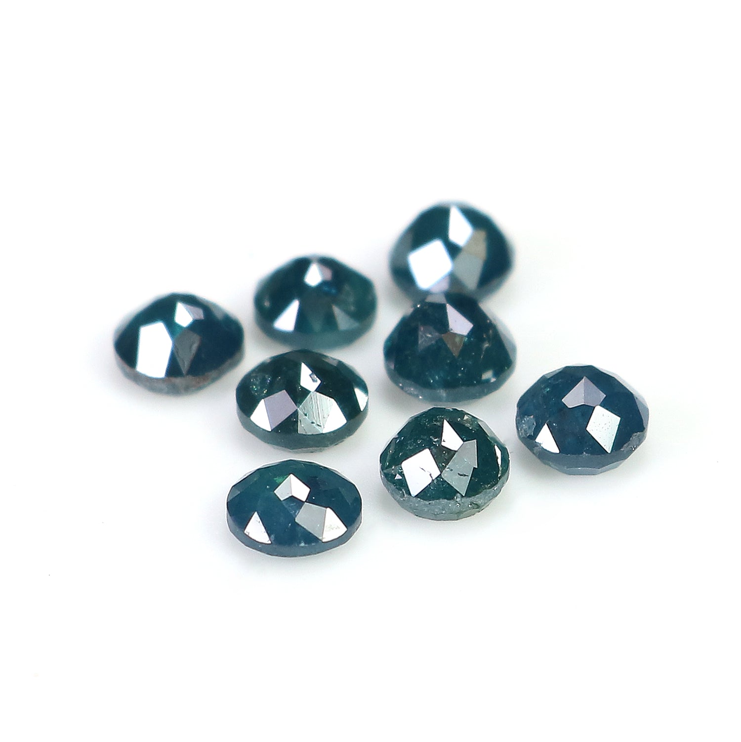 2.33 CT Natural Loose Round Rose Cut Diamond Blue Color Round Cut Diamond 3.65 MM Natural Blue Color Diamond Round Rose Cut Diamond KQ2546