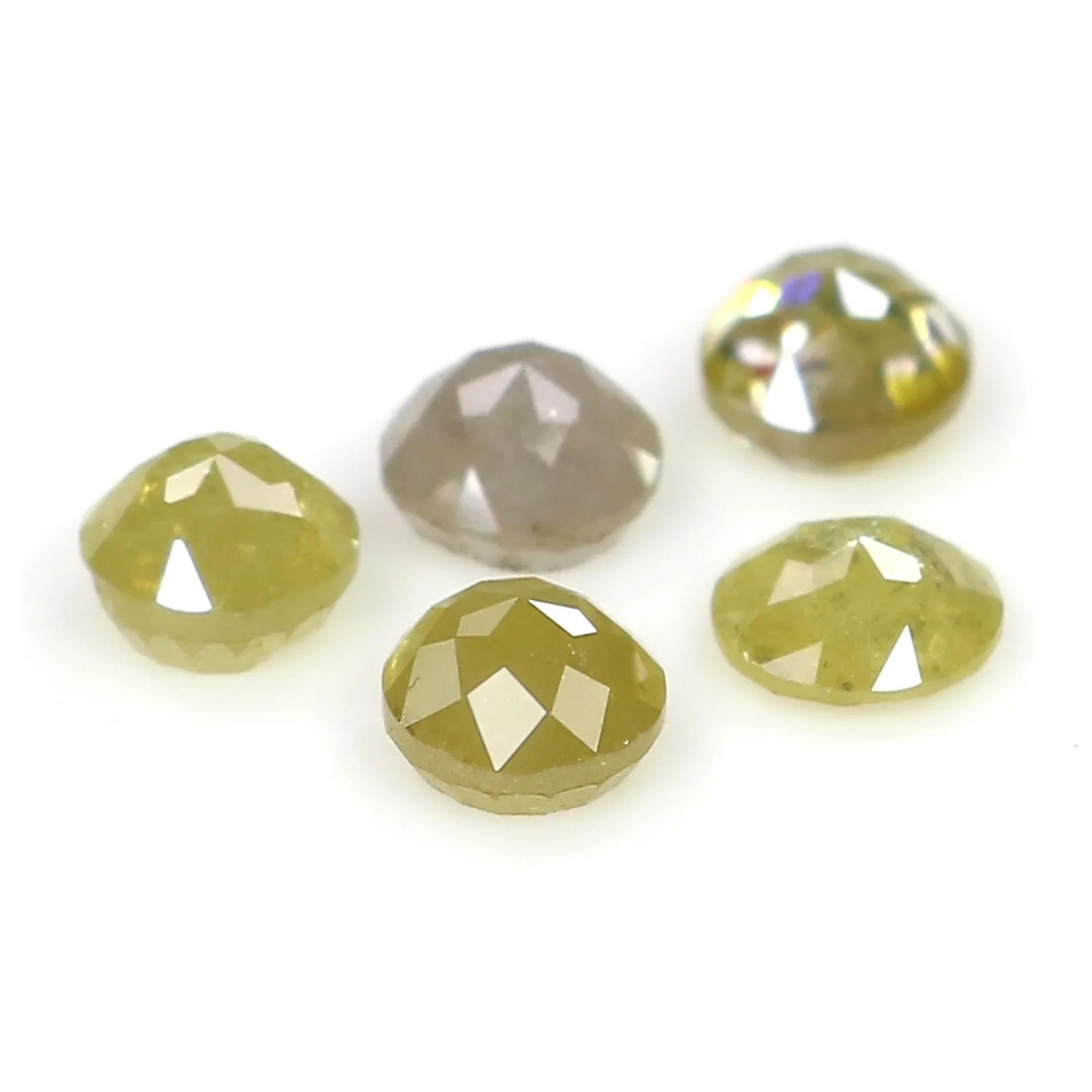 1.43 CT Natural Loose Round Rose Cut Diamond Grey Color Round Shape Diamond 3.70 MM Natural Loose Yellow Color Round Rose Cut Diamond NQ1775