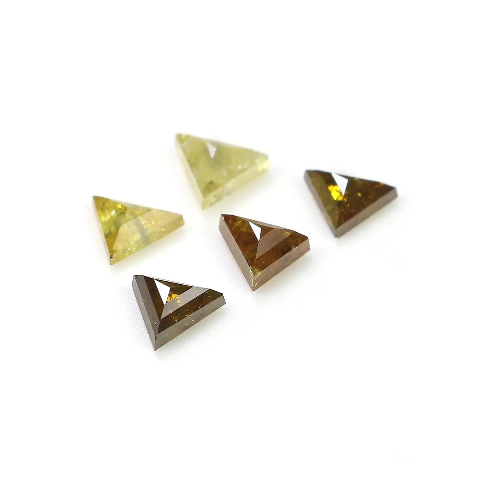 1.22 CT Natural Loose Triangle Shape Diamond Brown Yellow Color Triangle Diamond 4.20 MM Natural Diamond Triangle Rose Cut Diamond NQ1884