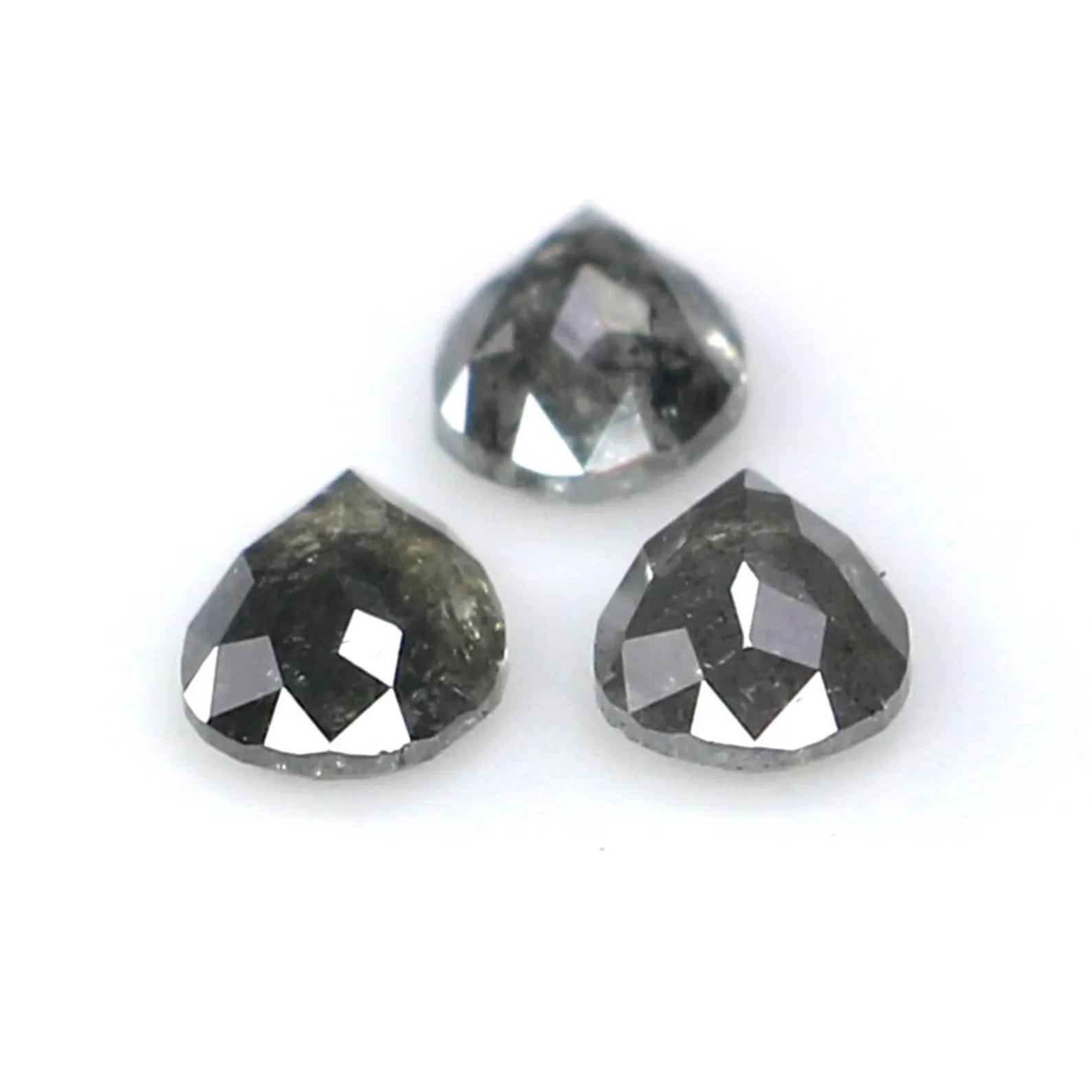 0.49 CT Natural Loose Pear Shape Diamond Salt And Pepper Pear Diamond 4.40 MM Natural Diamond Black Grey Color Pear Rose Cut Diamond NQ2401