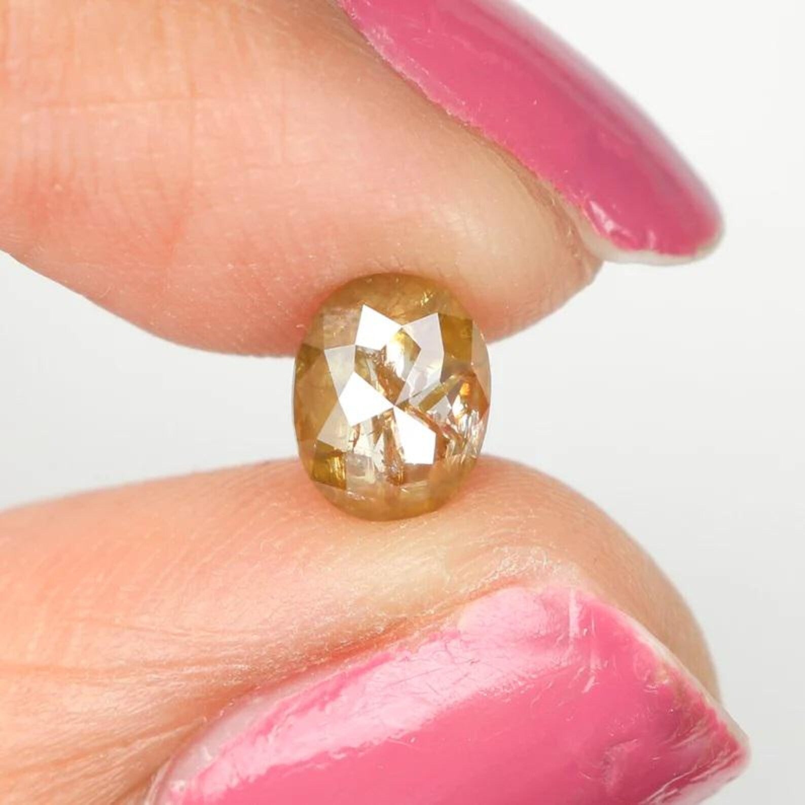 0.79 CT Natural Loose Oval Shape Diamond Yellow Color Oval Diamond 6.35 MM Natural Loose Yellow Color Diamond Oval Rose Cut Diamond NQ986