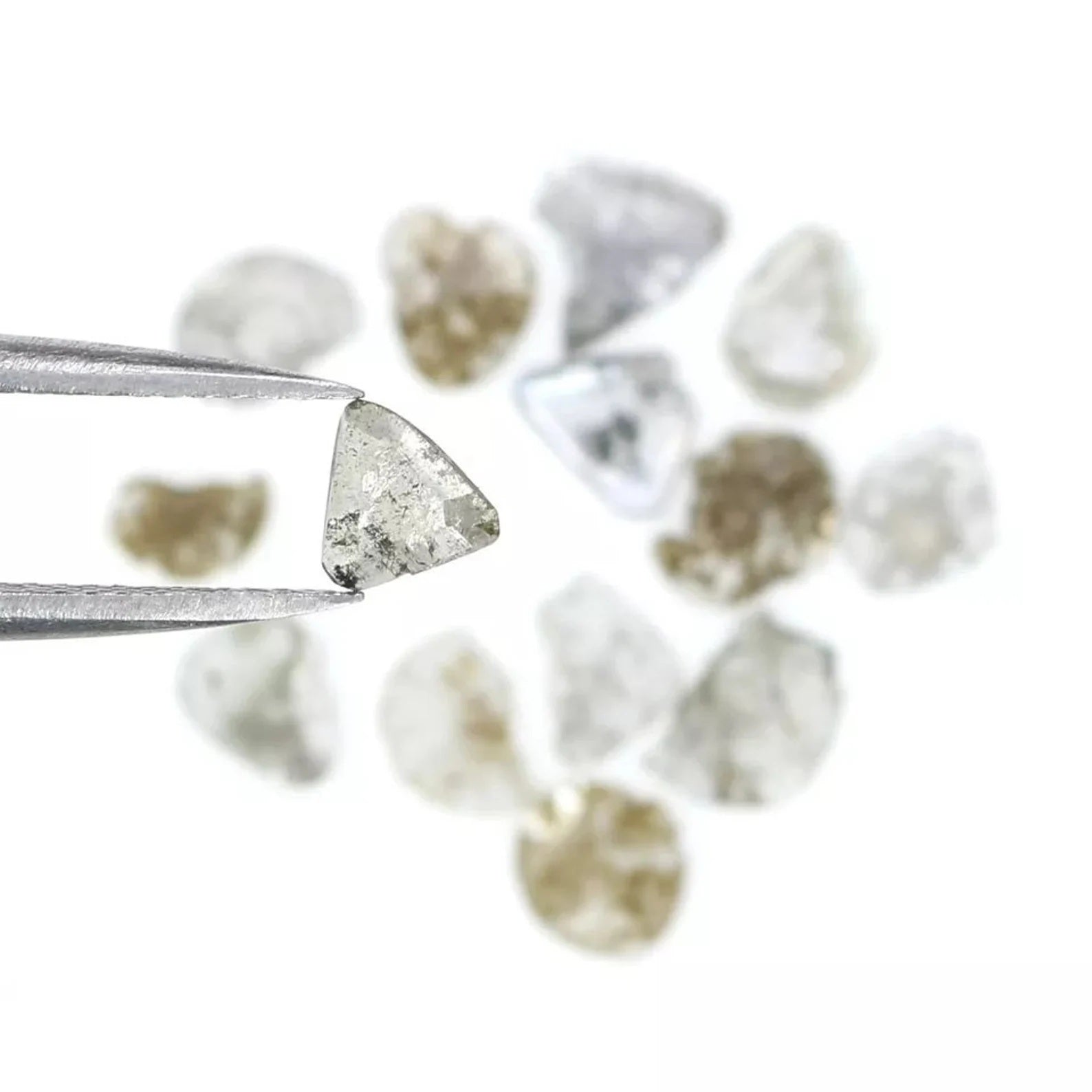 2.08 CT Natural Loose Slice Shape Diamond Salt And Pepper Slice Diamond 5.00 MM Natural Diamond Black Grey Color Slice Cut Diamond NQ1738