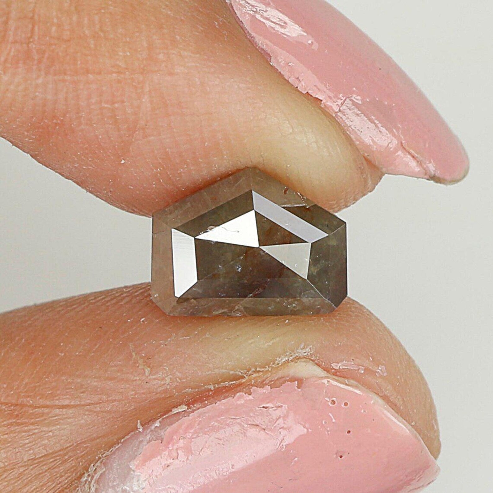 1.78 Ct Natural Loose Shield Shape Diamond Grey Color Shield Cut Diamond 8.30 MM Natural Loose Brown Color Shield Rose Cut Diamond NQ7788