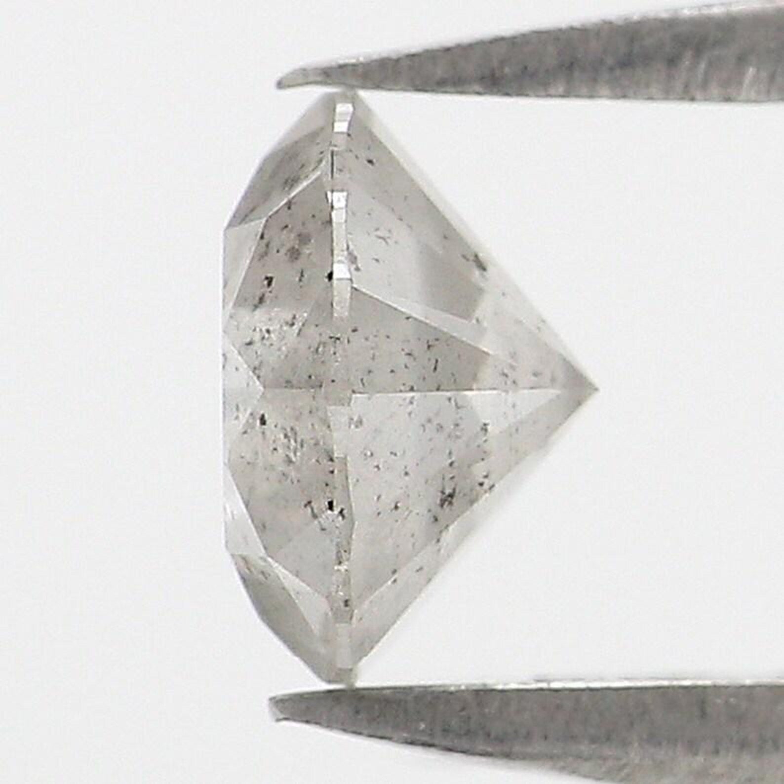 0.61 Ct Natural Loose Round Shape Diamond Salt And Pepper Round Diamond 5.40 MM Natural Diamond Gray Color Round Brilliant Cut Diamond NQ457